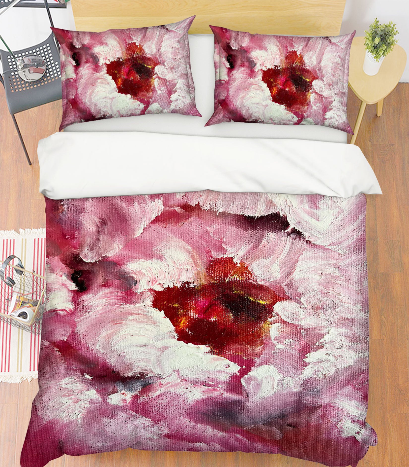 3D Painted Pink Flower 575 Skromova Marina Bedding Bed Pillowcases Quilt