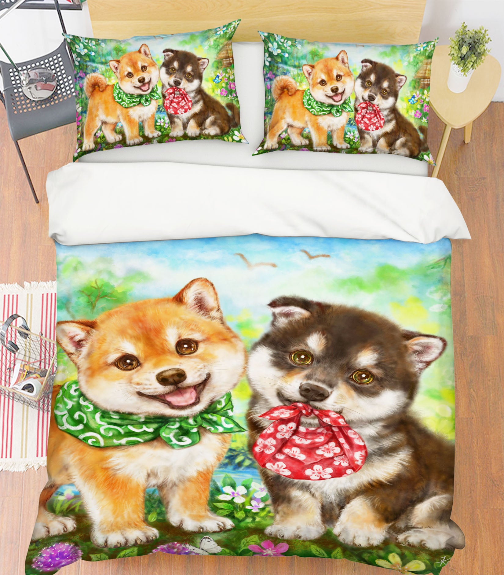 3D Cute Garden Dog 5850 Kayomi Harai Bedding Bed Pillowcases Quilt Cover Duvet Cover