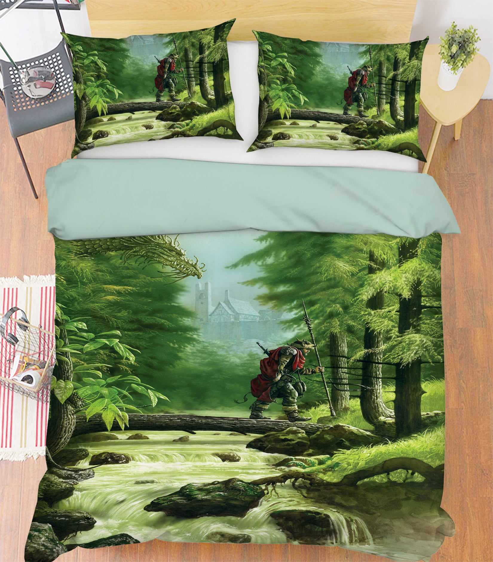 3D Forest Single Plank Man 6179 Ciruelo Bedding Bed Pillowcases Quilt