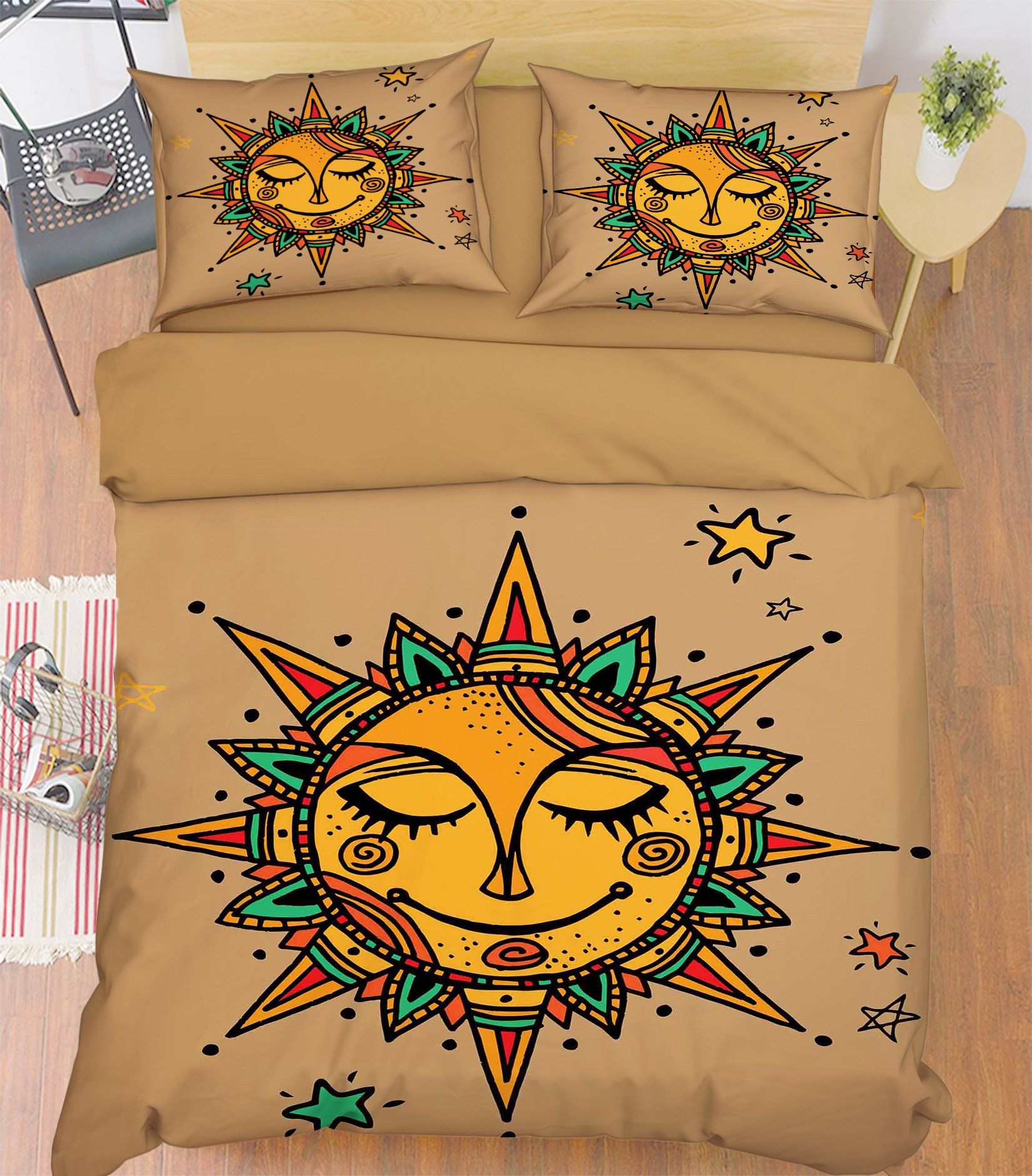 3D Lovely Sun Pattern 205 Bed Pillowcases Quilt Wallpaper AJ Wallpaper 