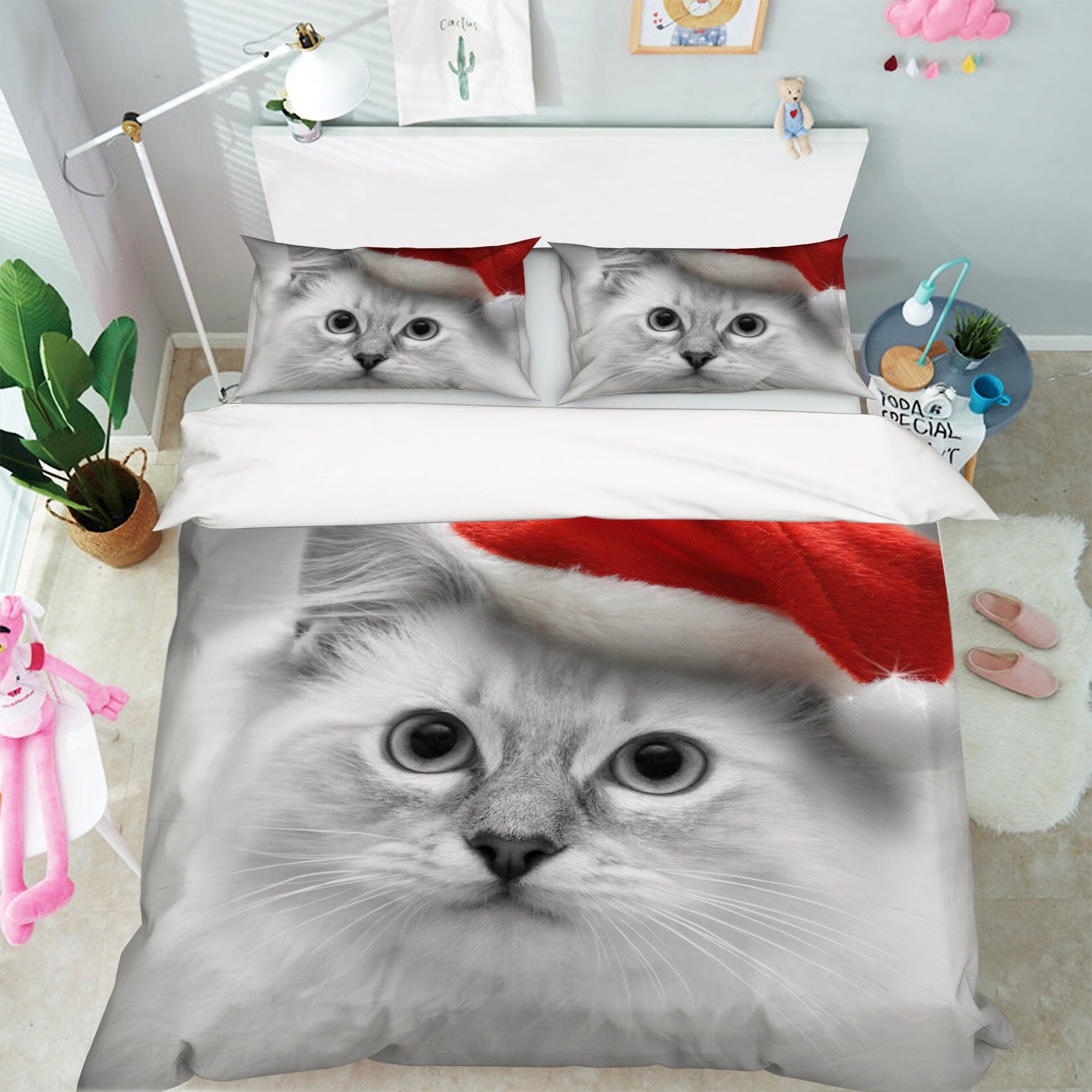 3D Cute Cat 1905 Bed Pillowcases Quilt Quiet Covers AJ Creativity Home 