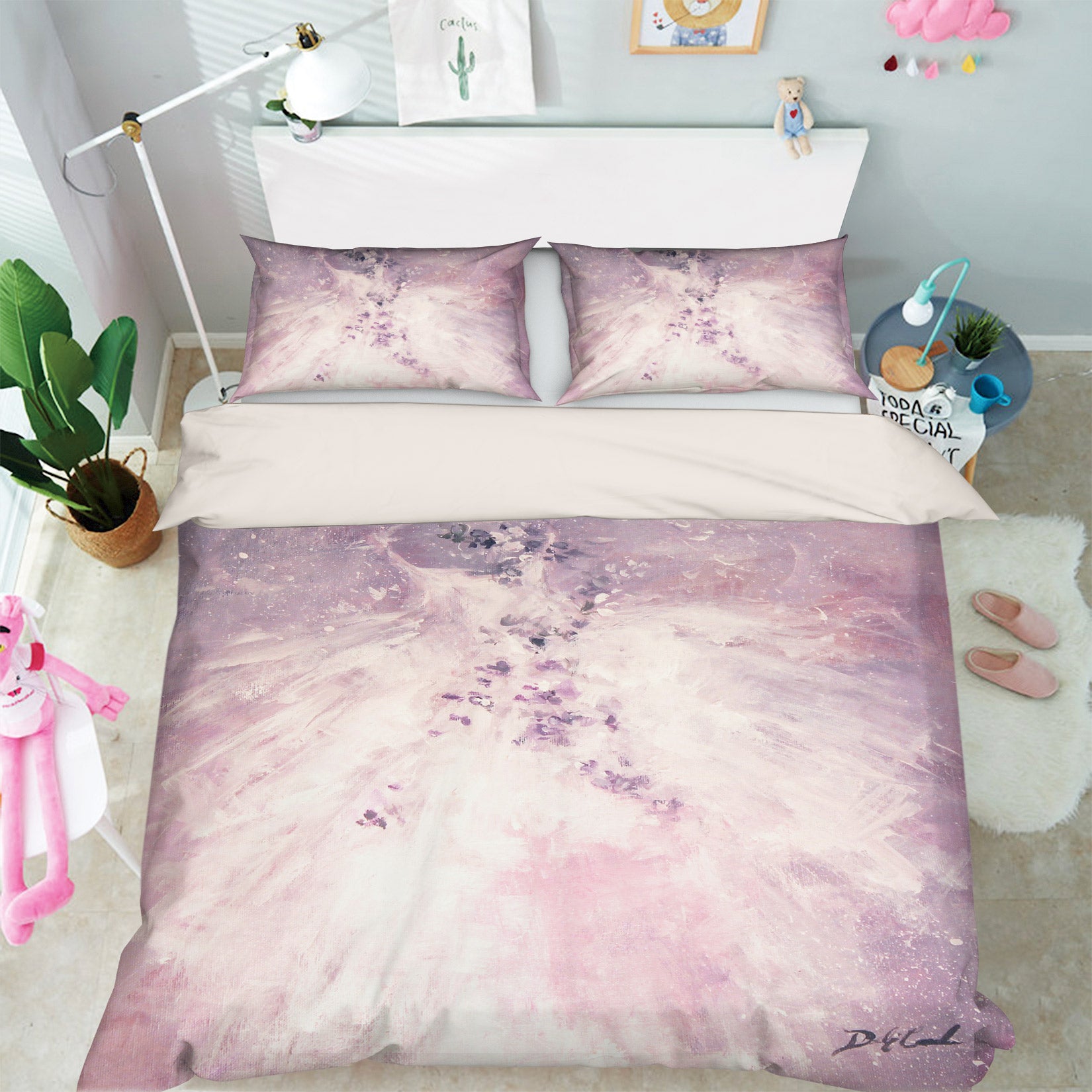 3D Light Pink Skirt Flower Vine 2109 Debi Coules Bedding Bed Pillowcases Quilt