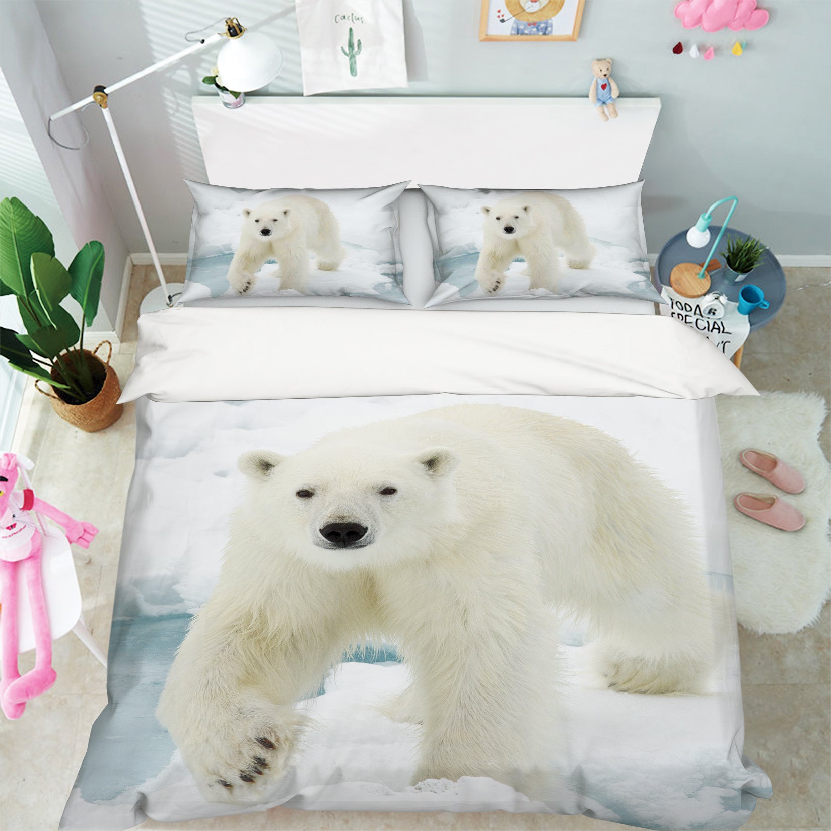 3D Polar Bear 19225 Bed Pillowcases Quilt