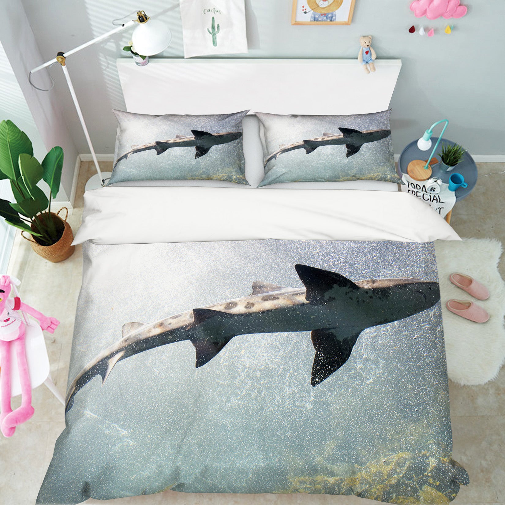 3D Shark Bottom 033 Bed Pillowcases Quilt