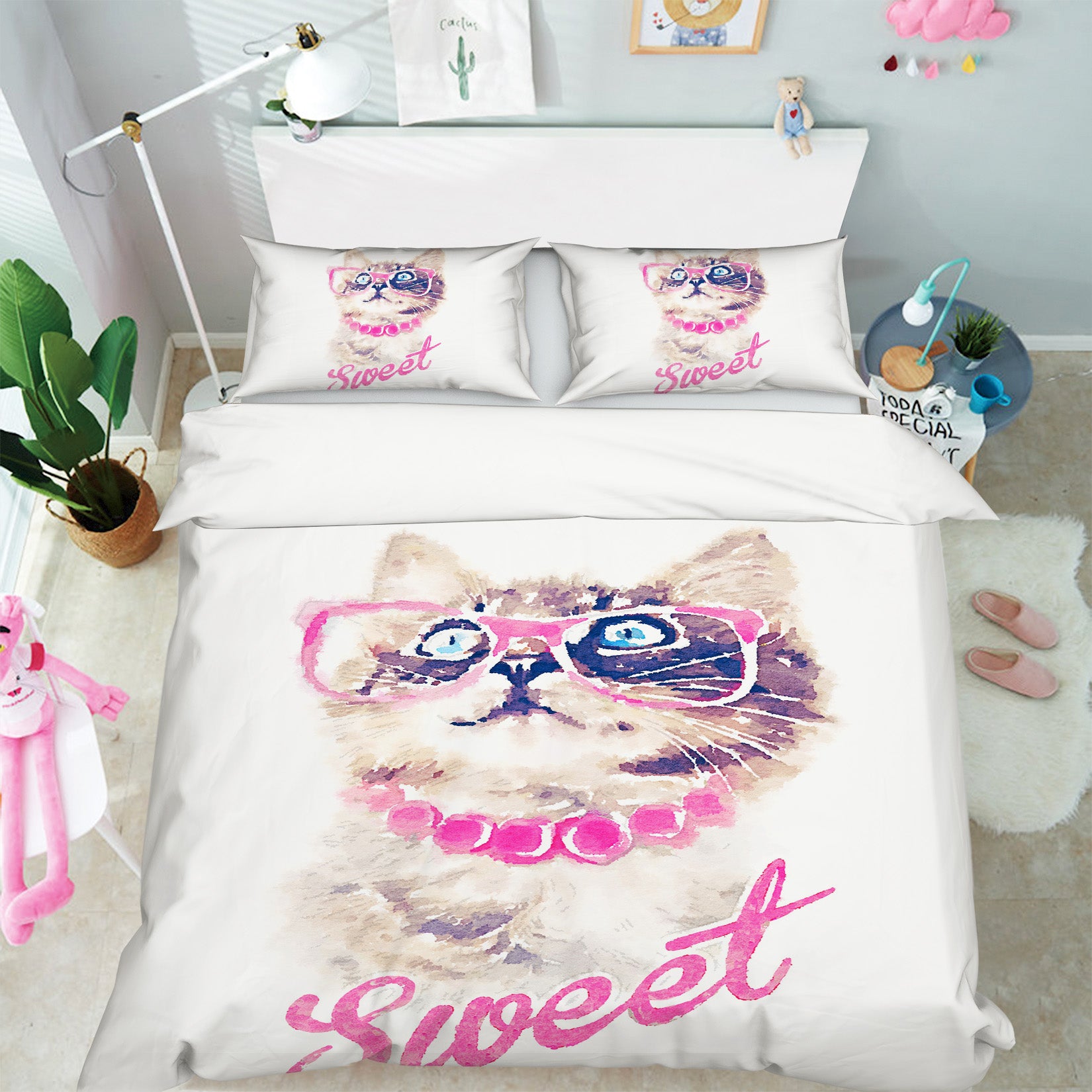 3D Cat 19237 Bed Pillowcases Quilt