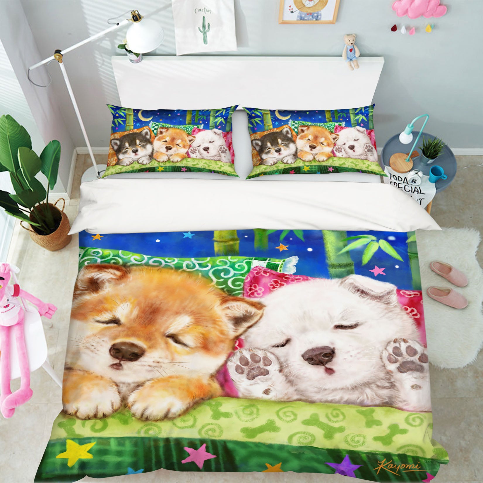 3D Lovely Dog 5852 Kayomi Harai Bedding Bed Pillowcases Quilt Cover Duvet Cover