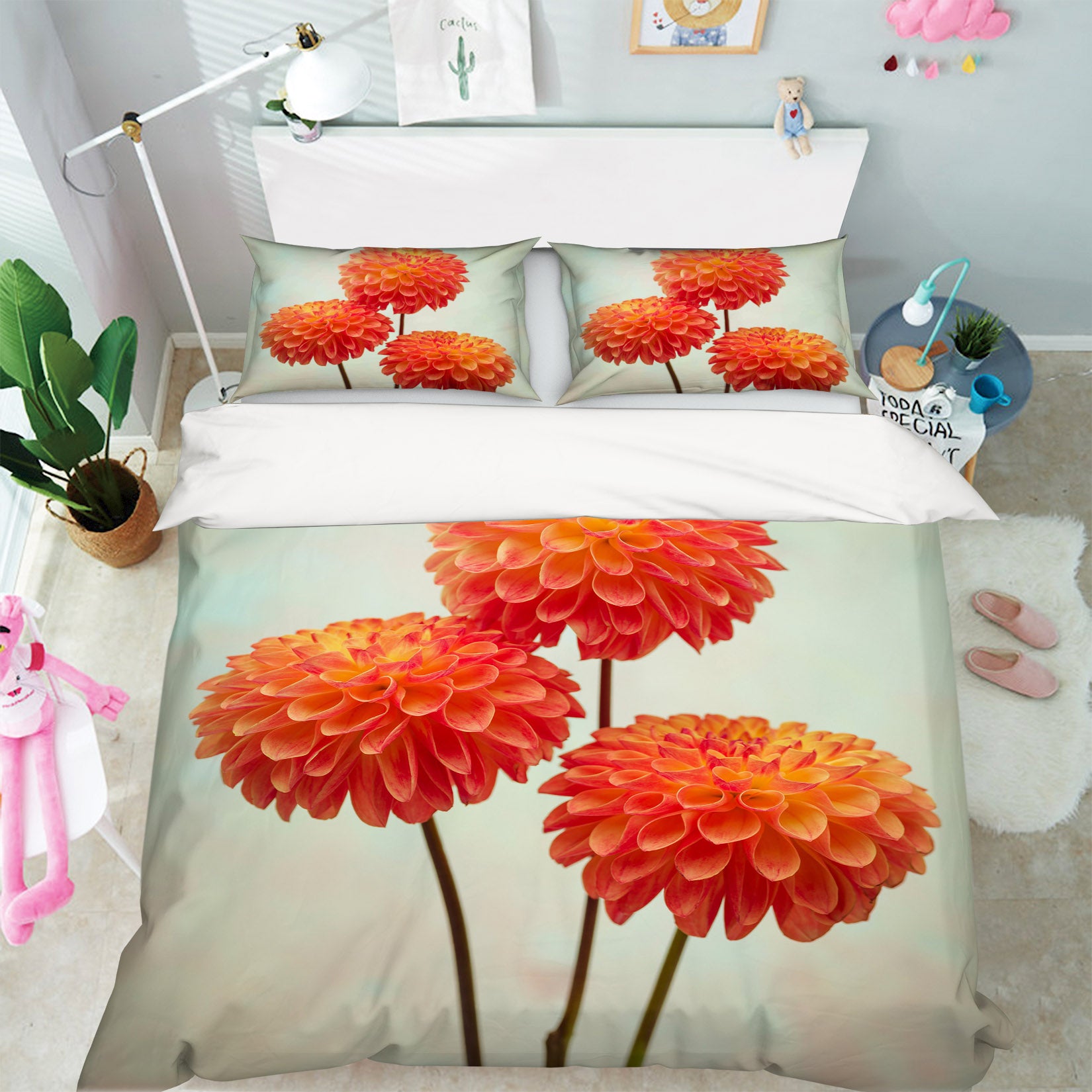 3D Red Flowers 85107 Assaf Frank Bedding Bed Pillowcases Quilt