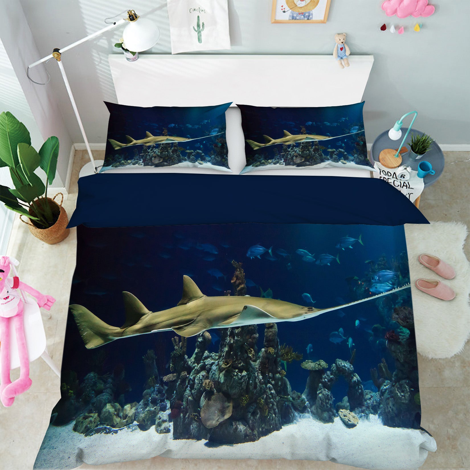 3D Tuna Seabed 008 Bed Pillowcases Quilt