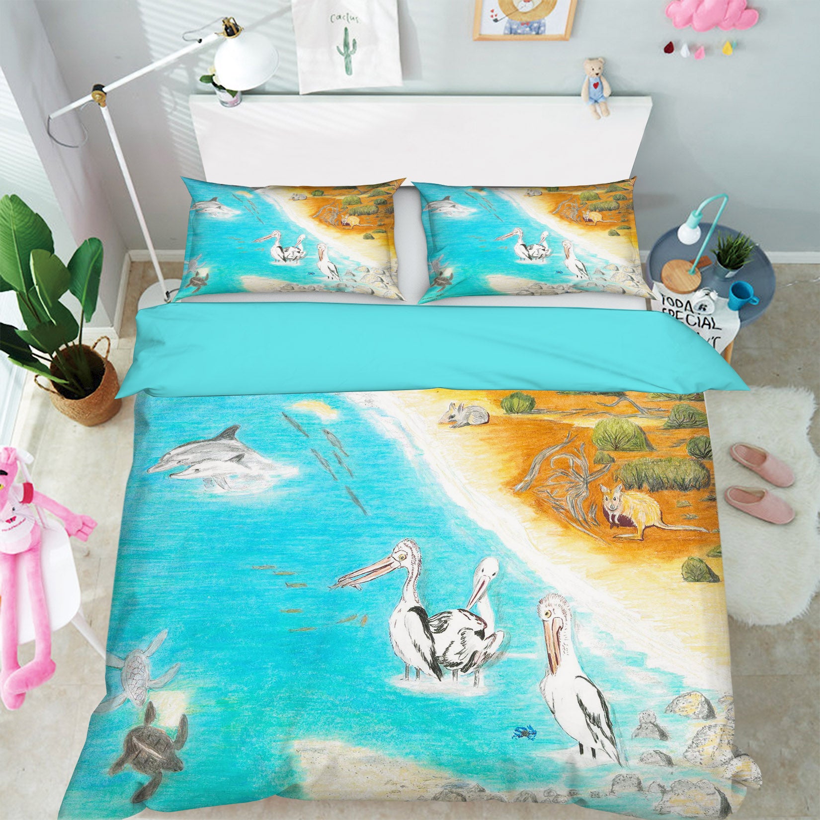 3D Beach Crane 034 Michael Sewell Bedding Bed Pillowcases Quilt