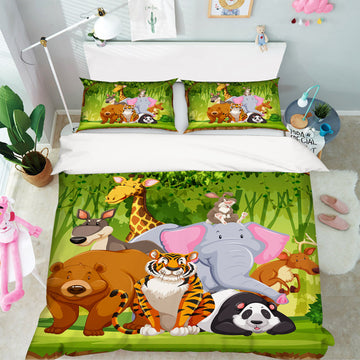 3D Animals 19134 Bed Pillowcases Quilt