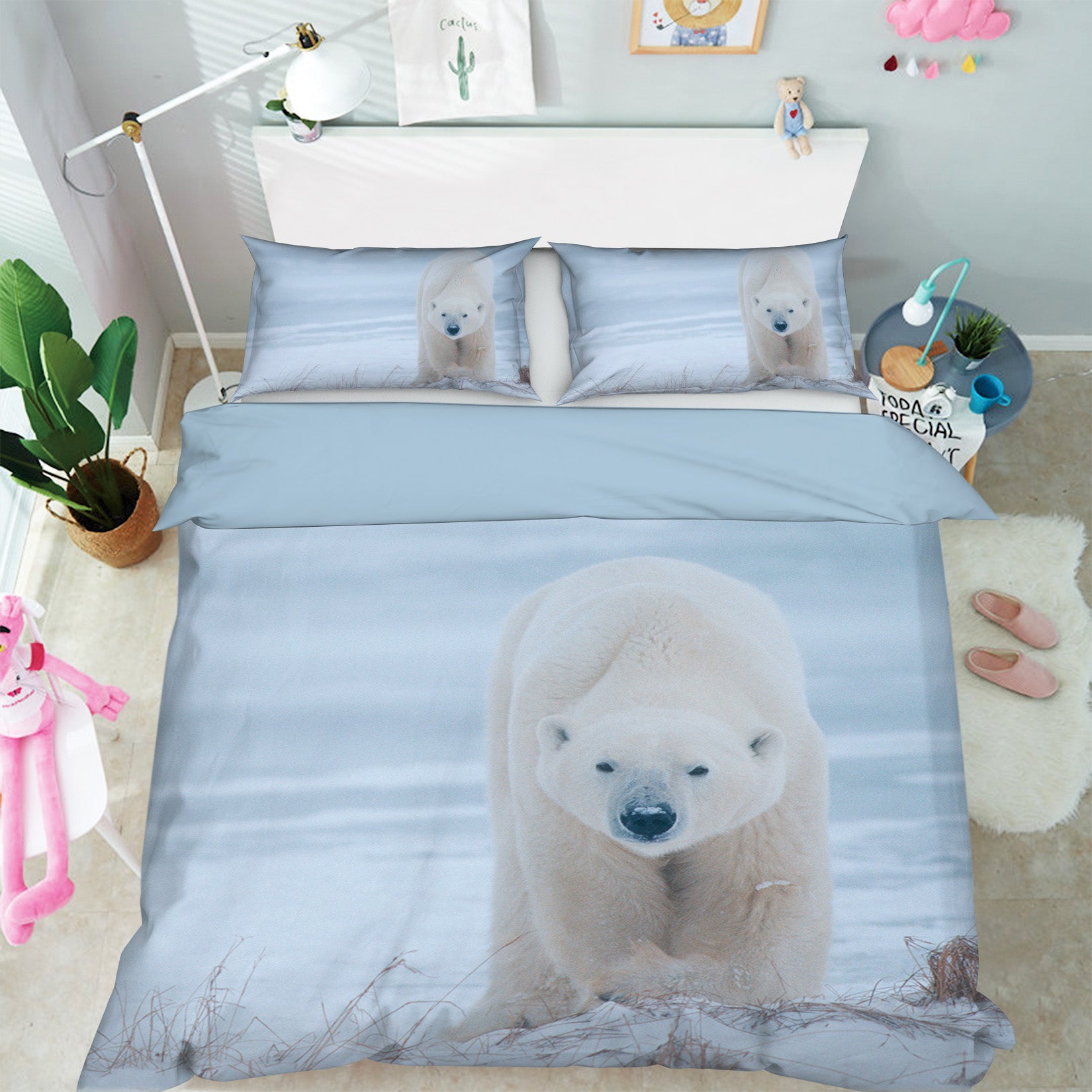 3D Polar Bear 071 Bed Pillowcases Quilt