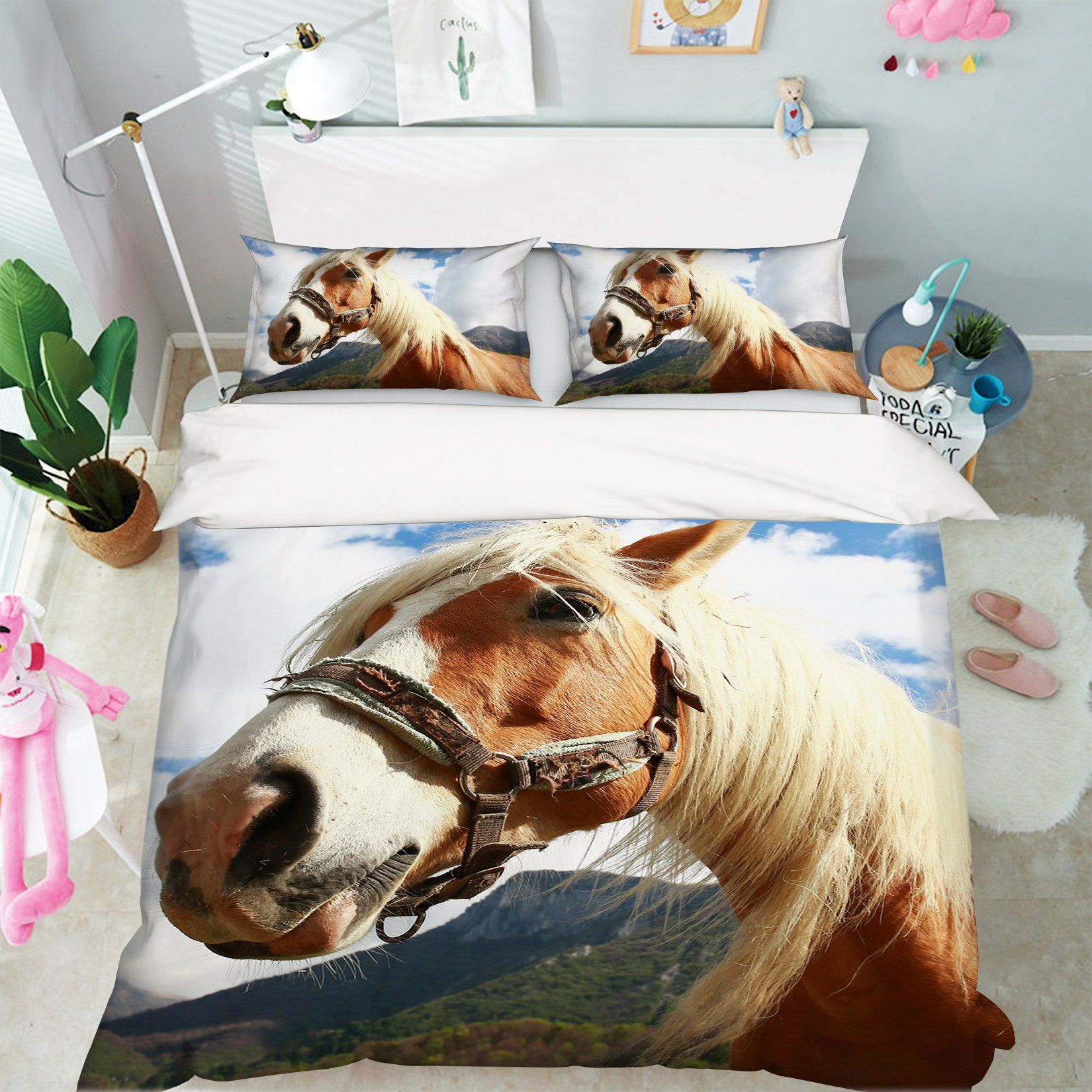 3D Horse Nose 1961 Bed Pillowcases Quilt Quiet Covers AJ Creativity Home 