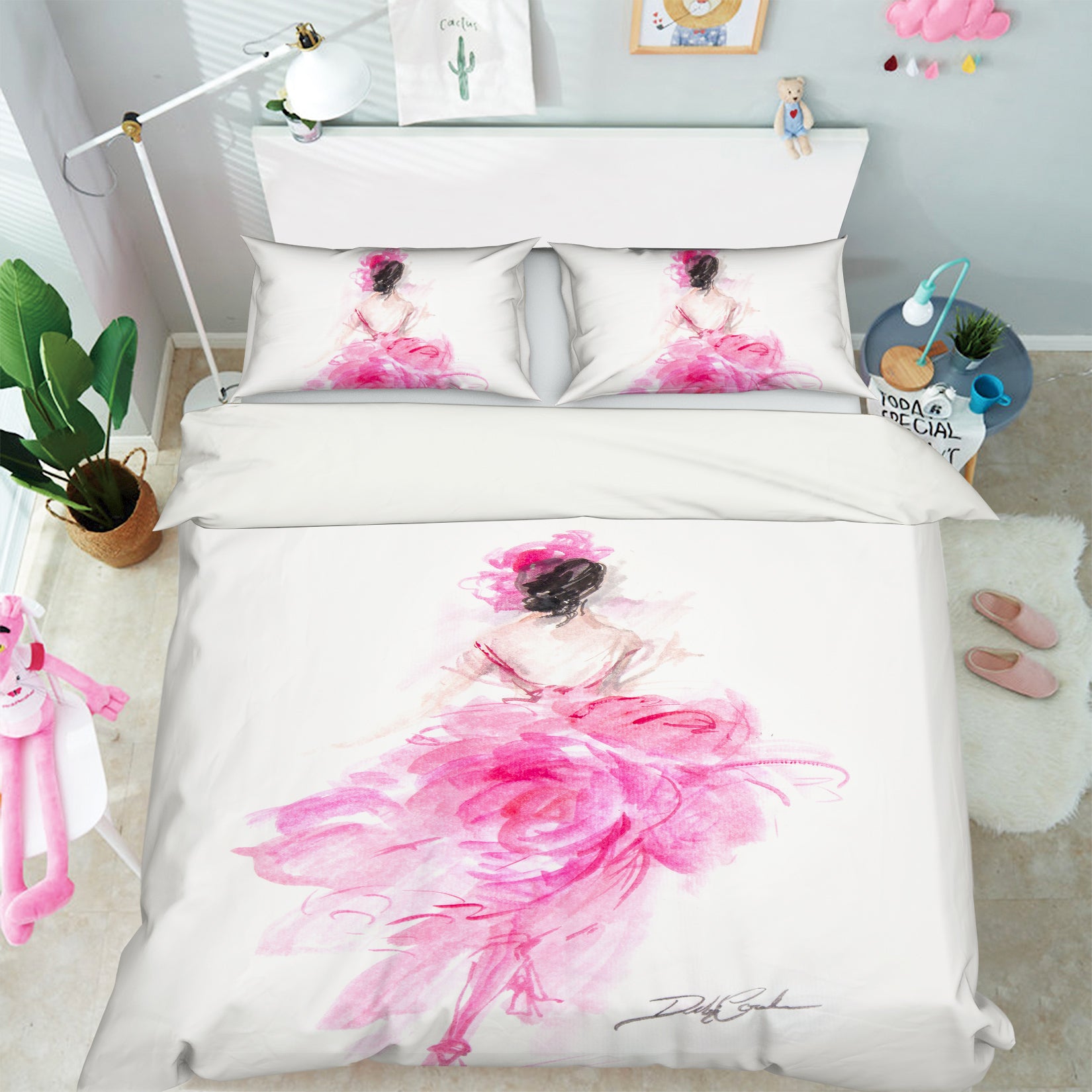 3D Pink Skirt Girl 2118 Debi Coules Bedding Bed Pillowcases Quilt