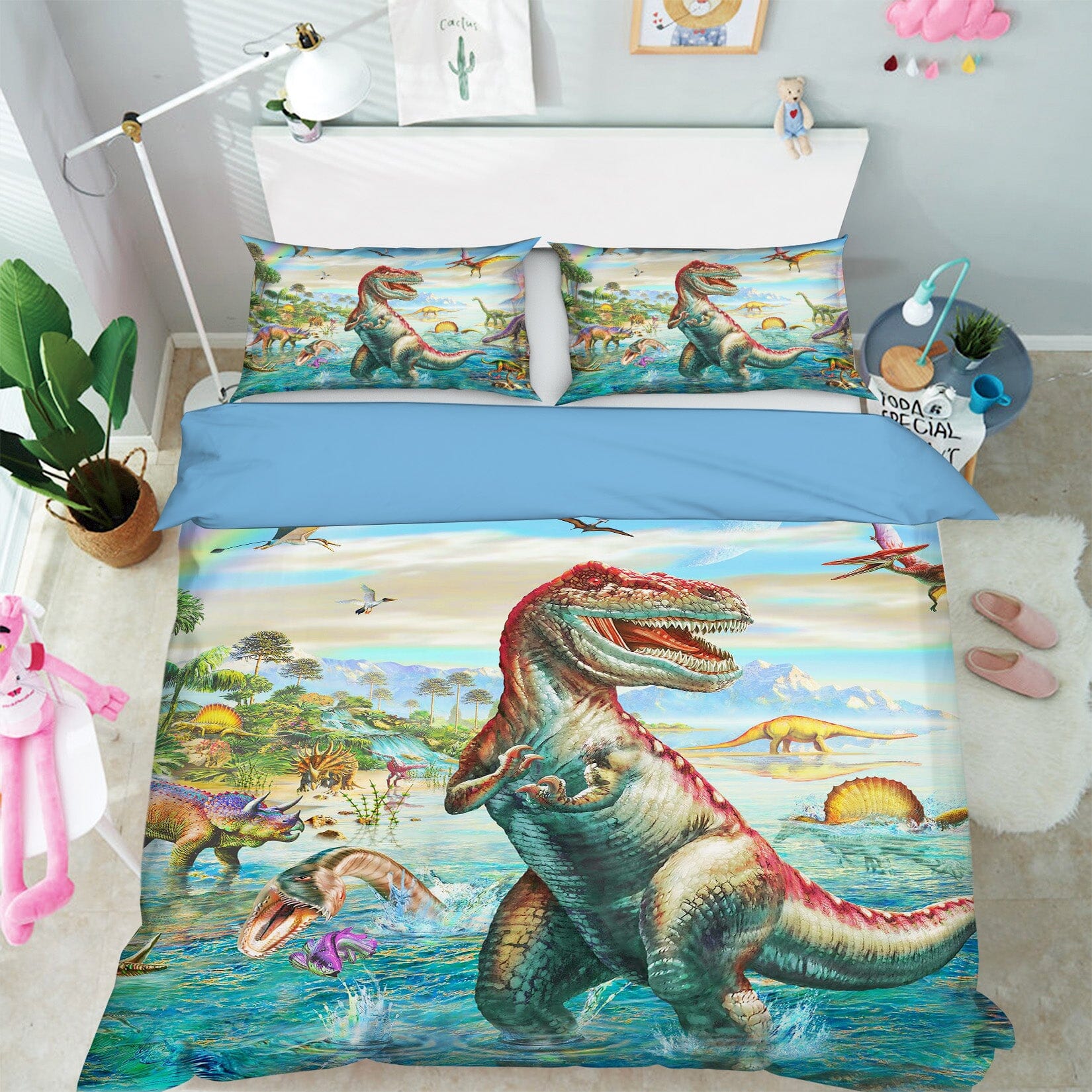 3D Dinosaur Mouth 2042 Adrian Chesterman Bedding Bed Pillowcases Quilt Quiet Covers AJ Creativity Home 