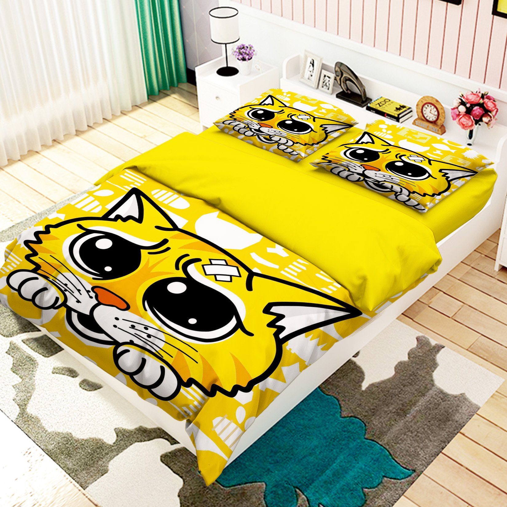 3D Lovely Cat 308 Bed Pillowcases Quilt Wallpaper AJ Wallpaper 