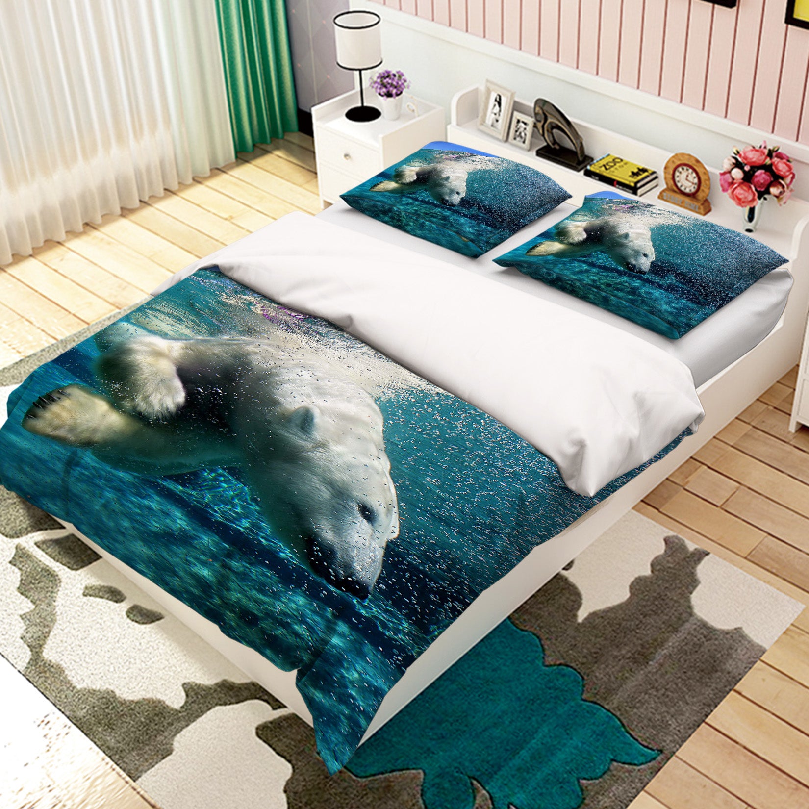 3D Sea Polar Bear 012 Bed Pillowcases Quilt