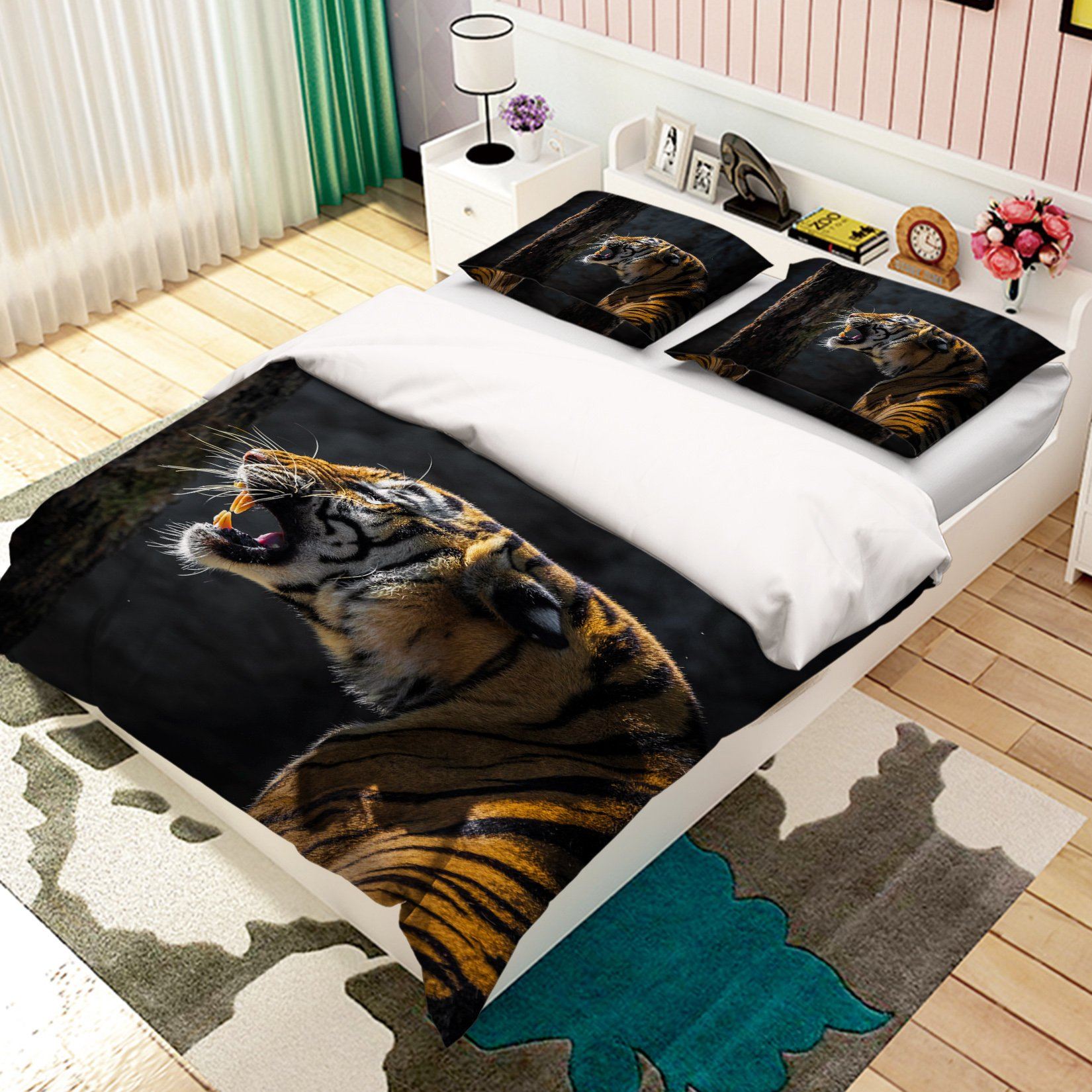 3D Tiger Cub 2007 Bed Pillowcases Quilt Quiet Covers AJ Creativity Home 