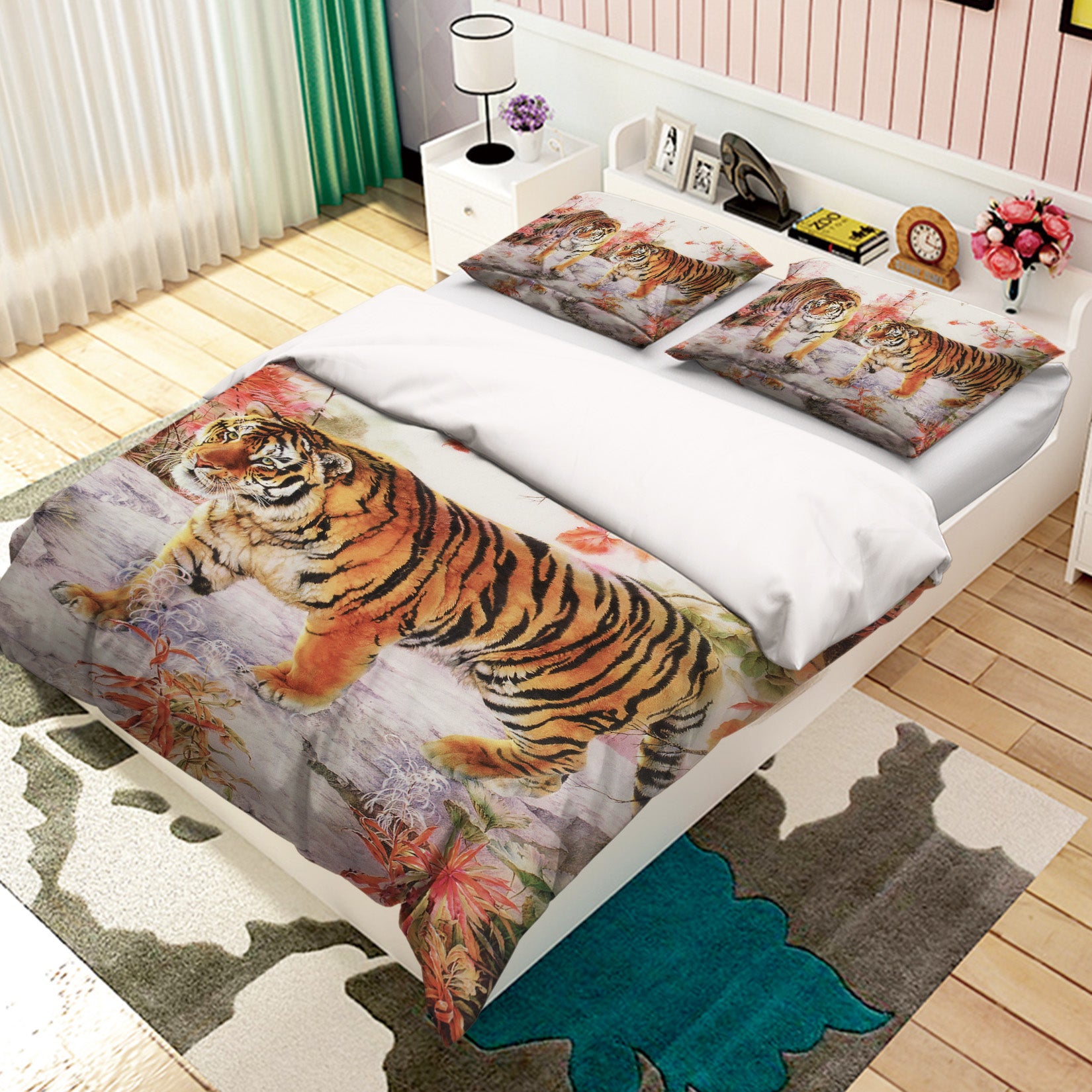 3D Snow Tiger 21060 Bed Pillowcases Quilt