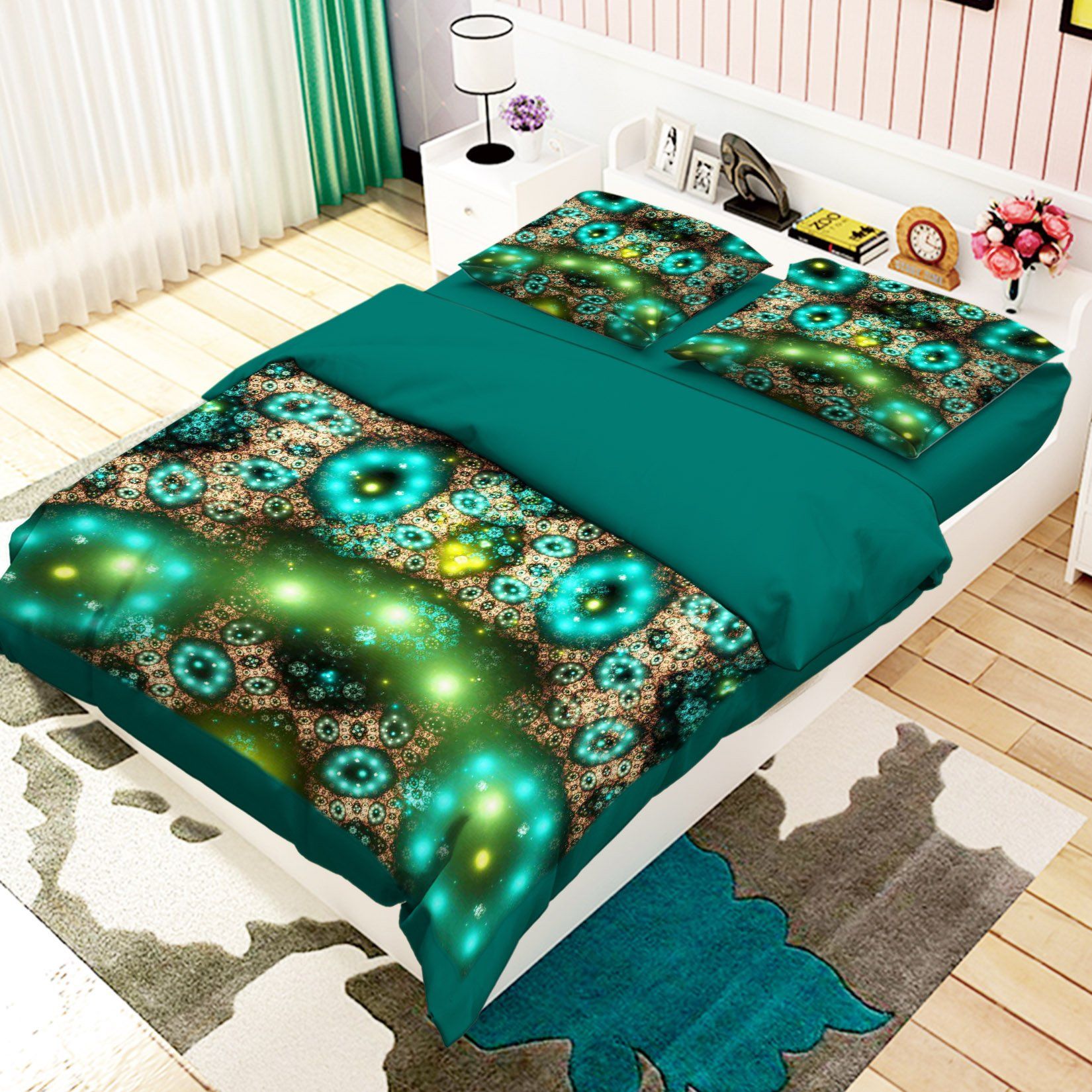 3D Fireflies Circle 010 Bed Pillowcases Quilt Wallpaper AJ Wallpaper 