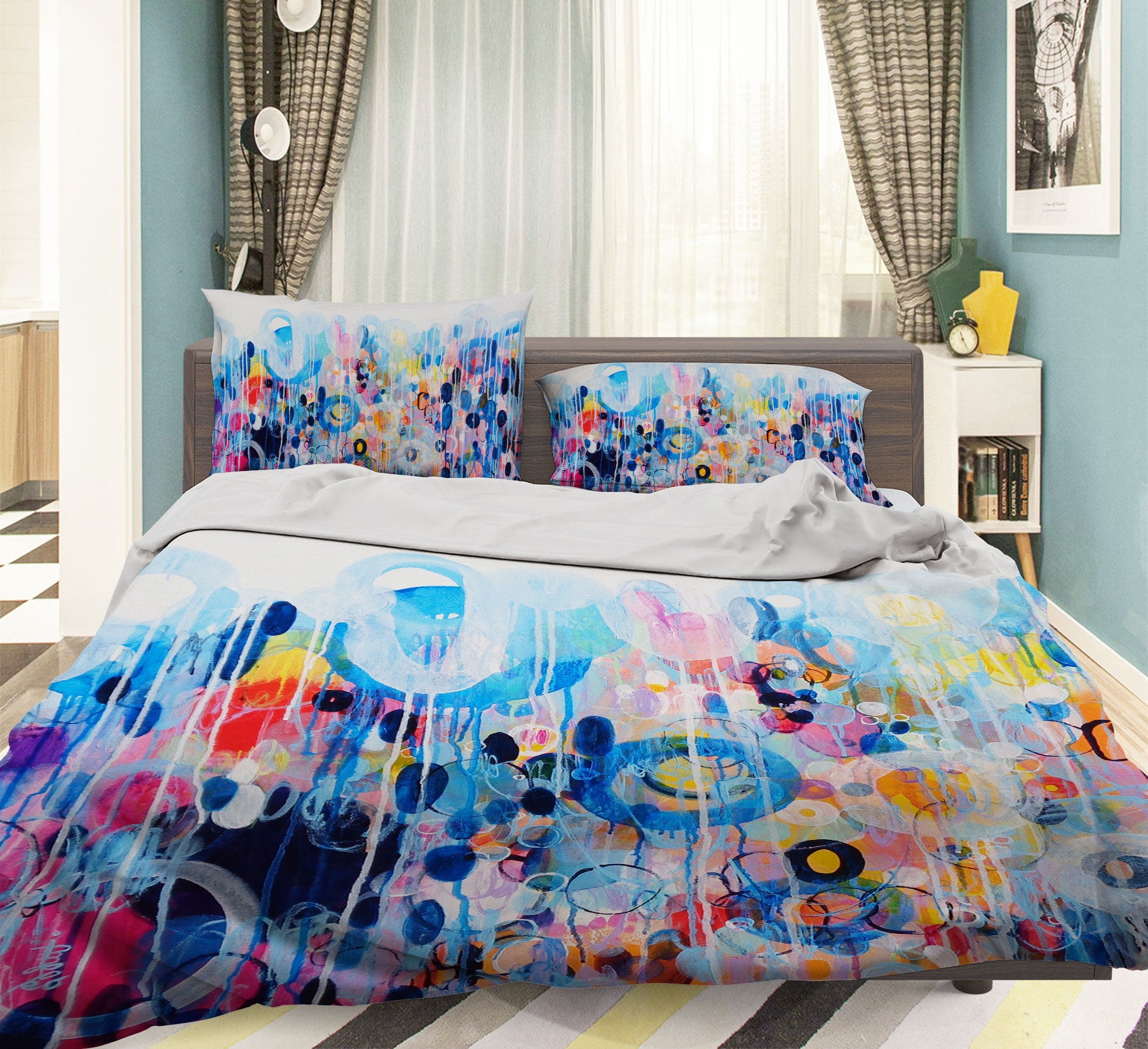 3D Watercolor Circle 1144 Misako Chida Bedding Bed Pillowcases Quilt Cover Duvet Cover