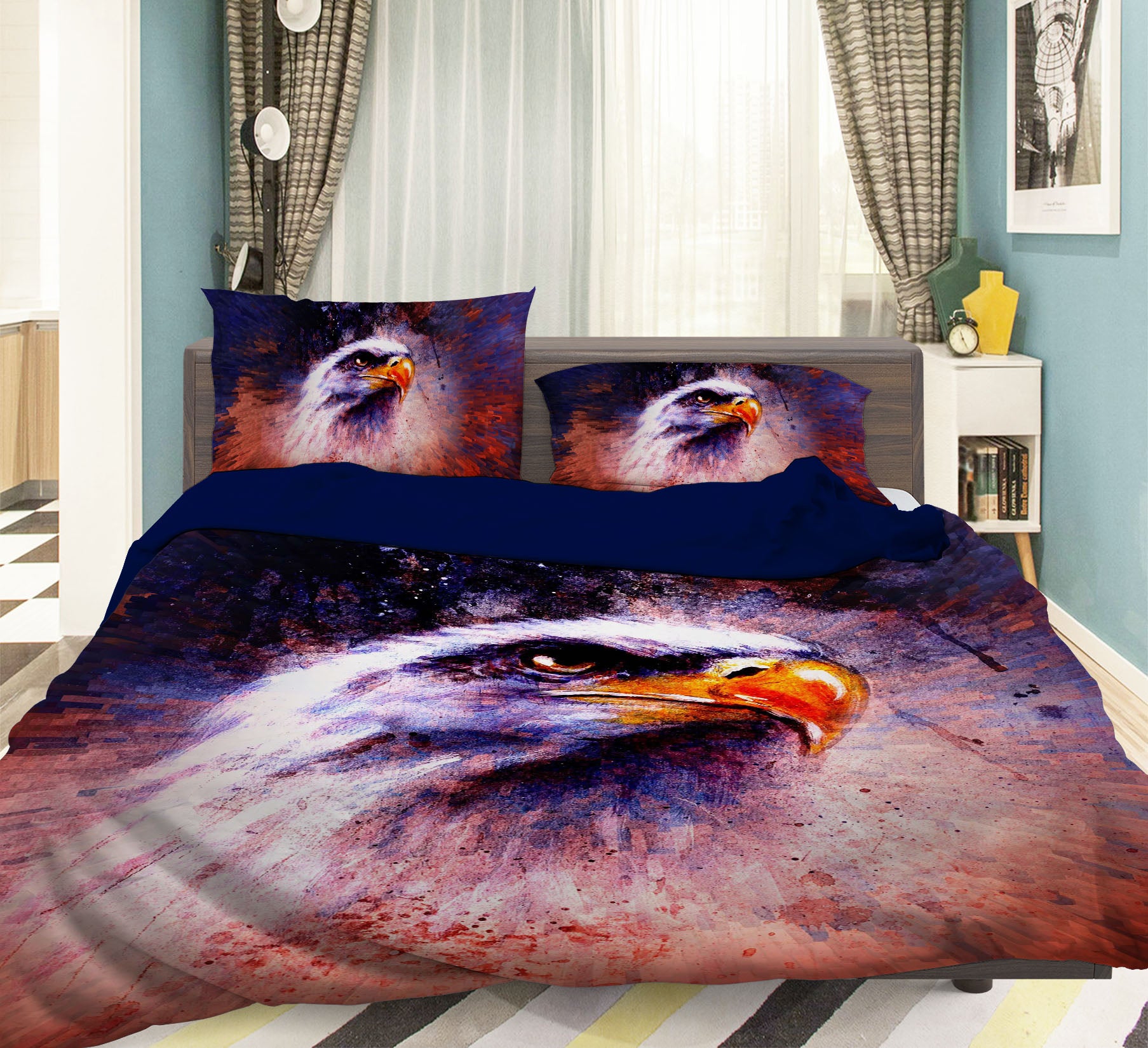 3D Eagle Painting 117 Bed Pillowcases Quilt