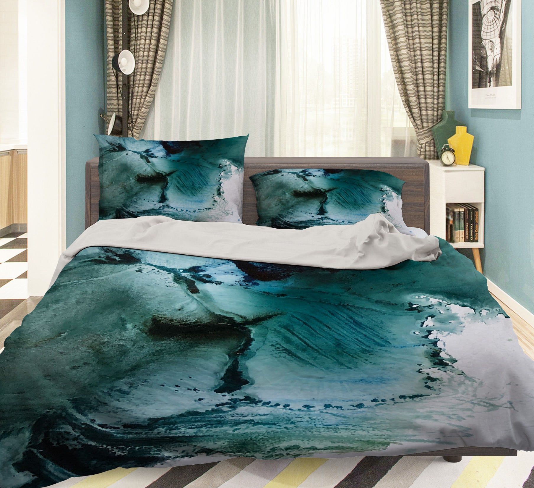 3D Aqua Blue 479 Skromova Marina Bedding Bed Pillowcases Quilt