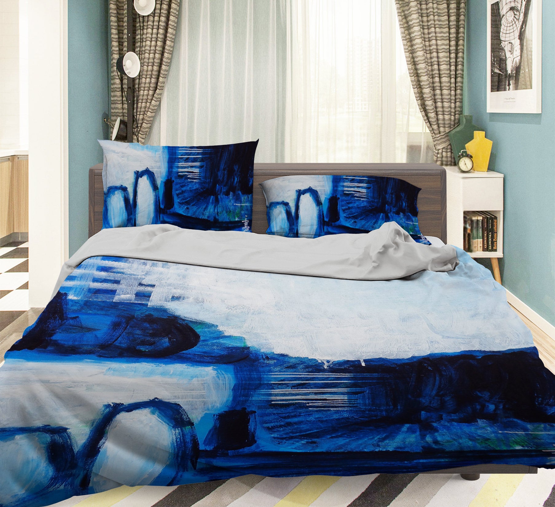 3D Blue Painting 1173 Misako Chida Bedding Bed Pillowcases Quilt Cover Duvet Cover