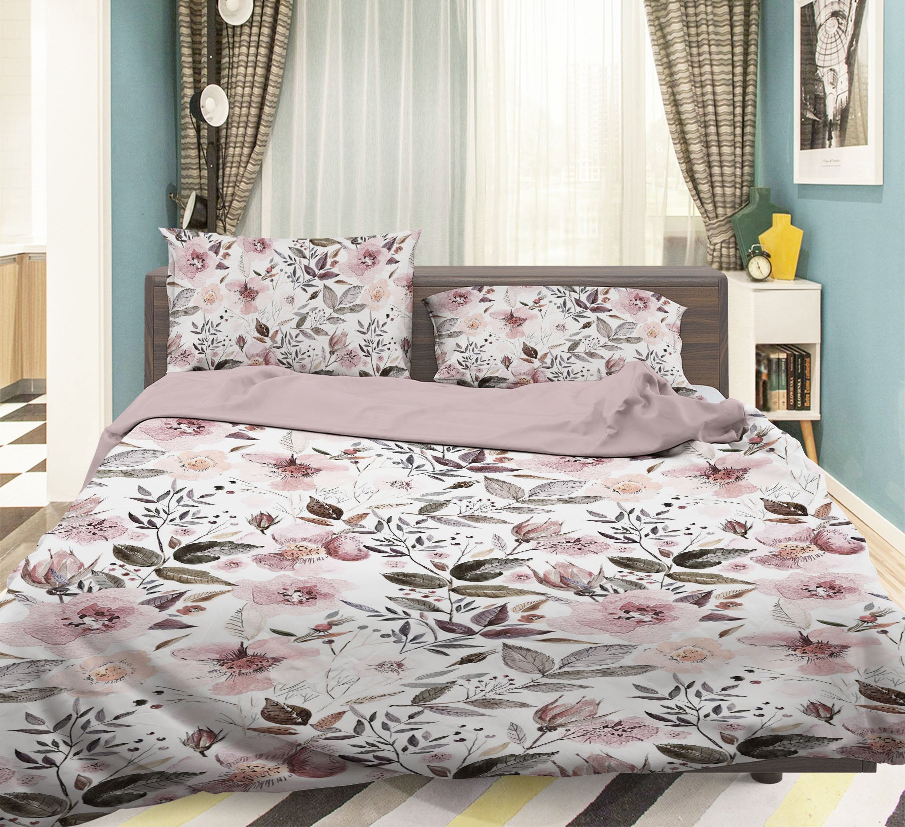 3D Pink Flowers 052 Uta Naumann Bedding Bed Pillowcases Quilt