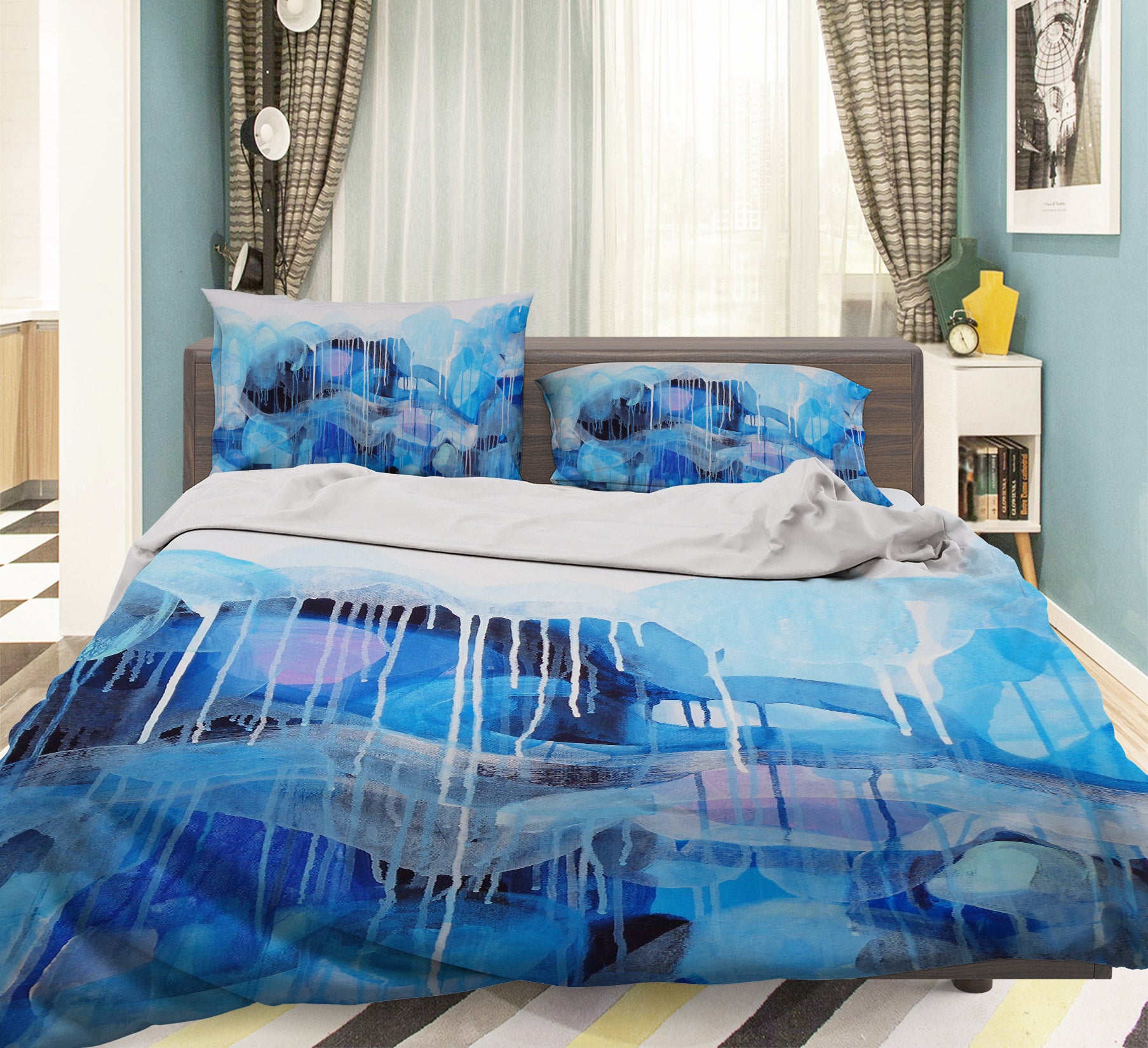 3D Watercolor Flow 1113 Misako Chida Bedding Bed Pillowcases Quilt