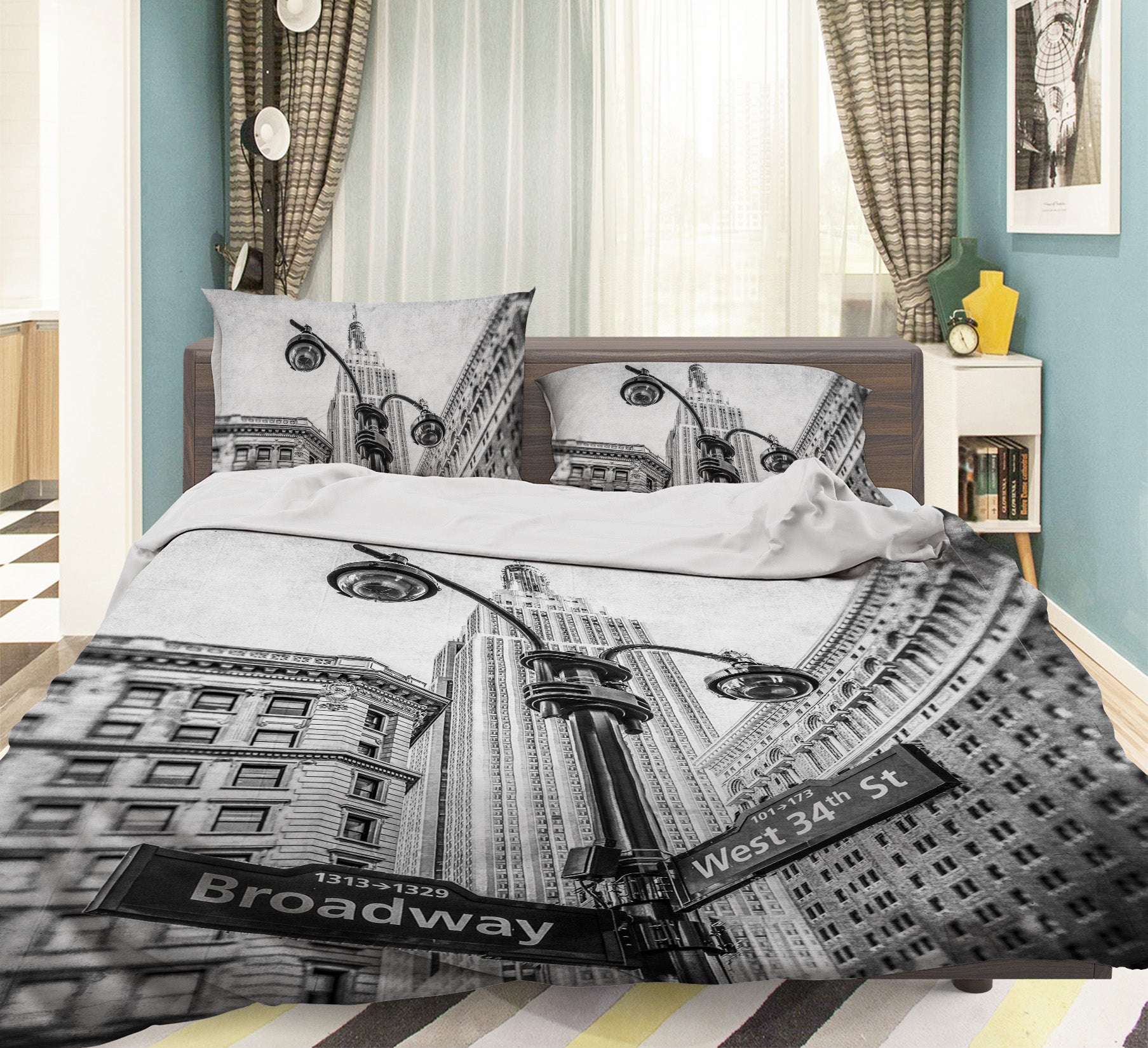 3D Gray Building Street Sign 85104 Assaf Frank Bedding Bed Pillowcases Quilt