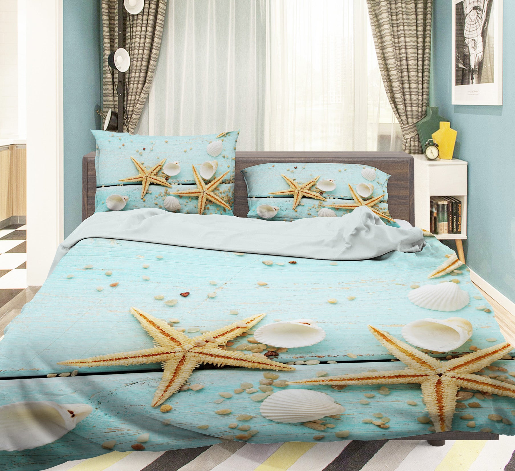 3D Yellow Starfish 041 Bed Pillowcases Quilt