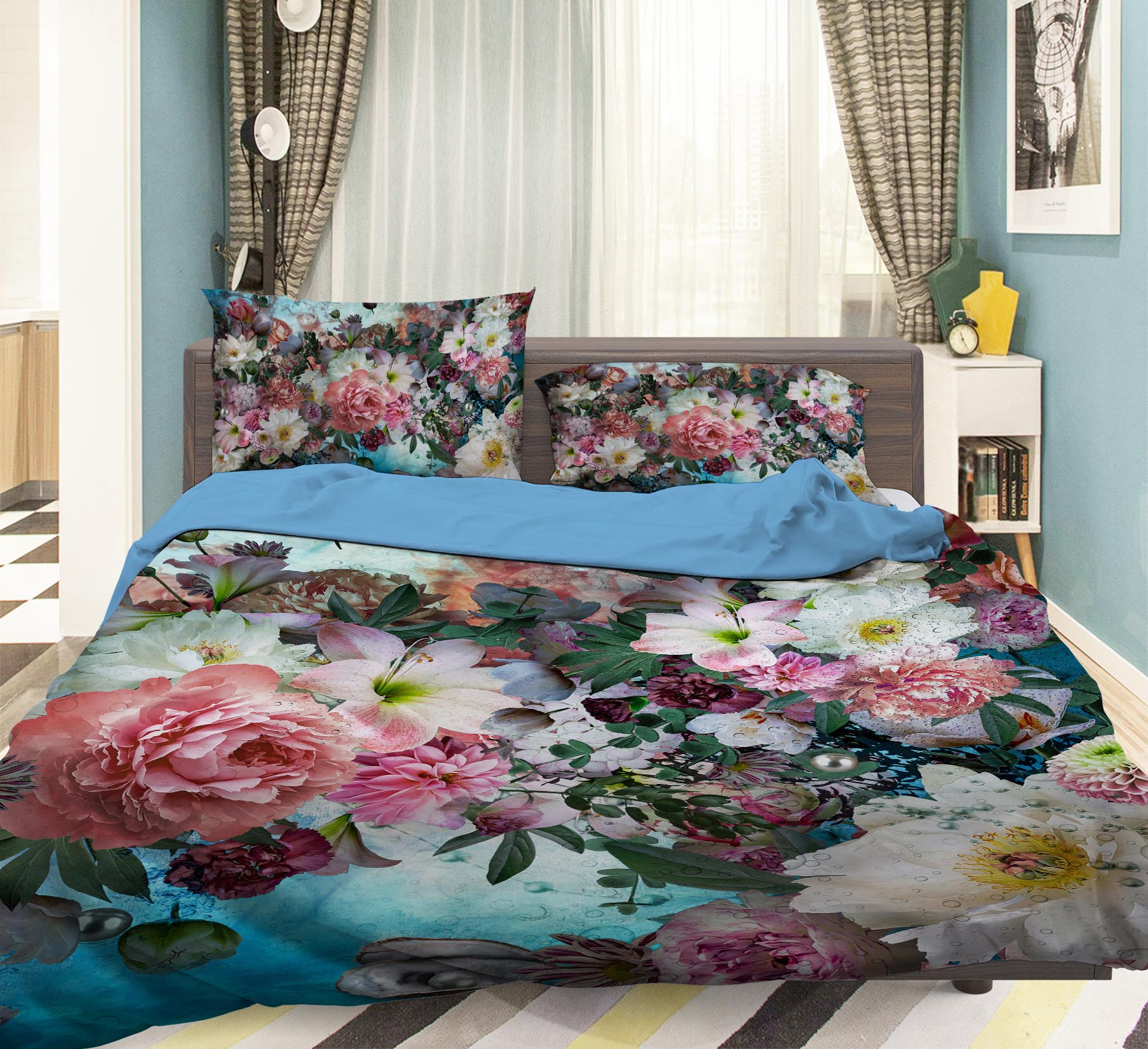 3D Colorful Flowers 8504 Beth Sheridan Bedding Bed Pillowcases Quilt