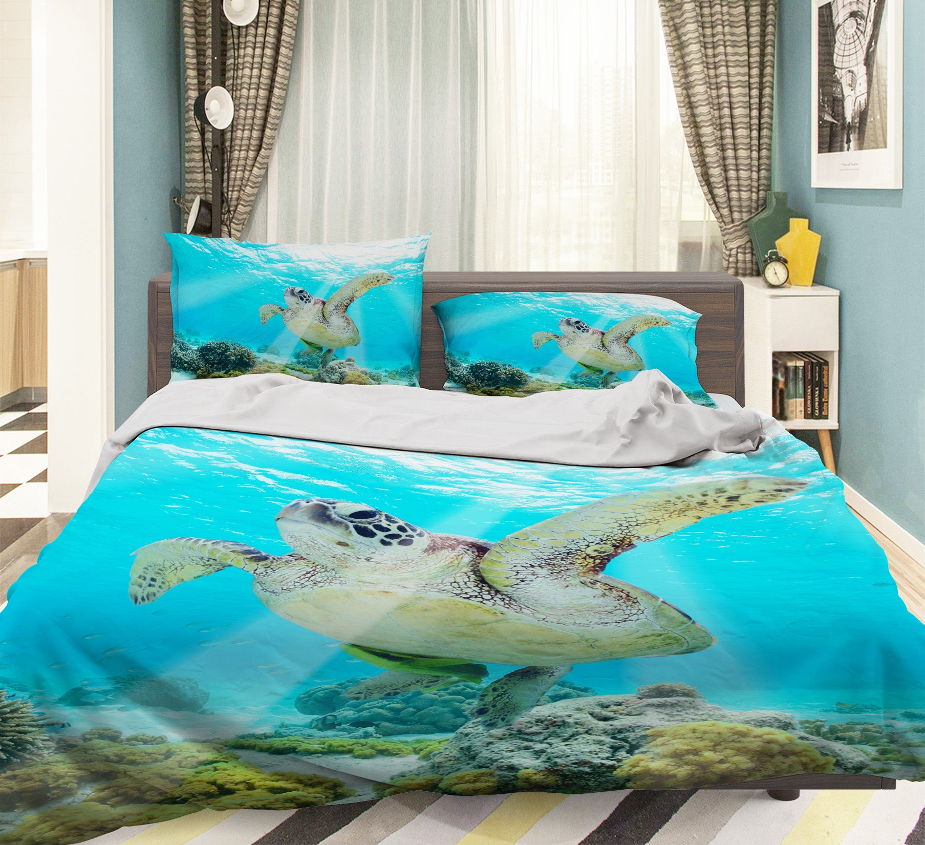 3D Sea Turtle 21007 Bed Pillowcases Quilt