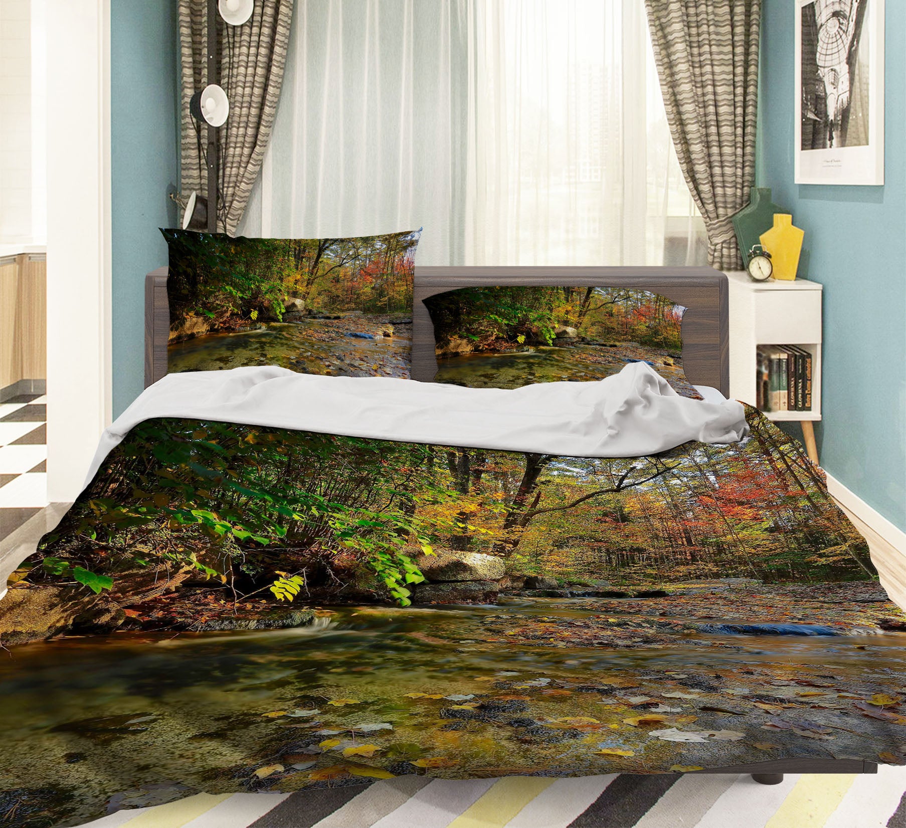 3D Jungle River Water 62032 Kathy Barefield Bedding Bed Pillowcases Quilt