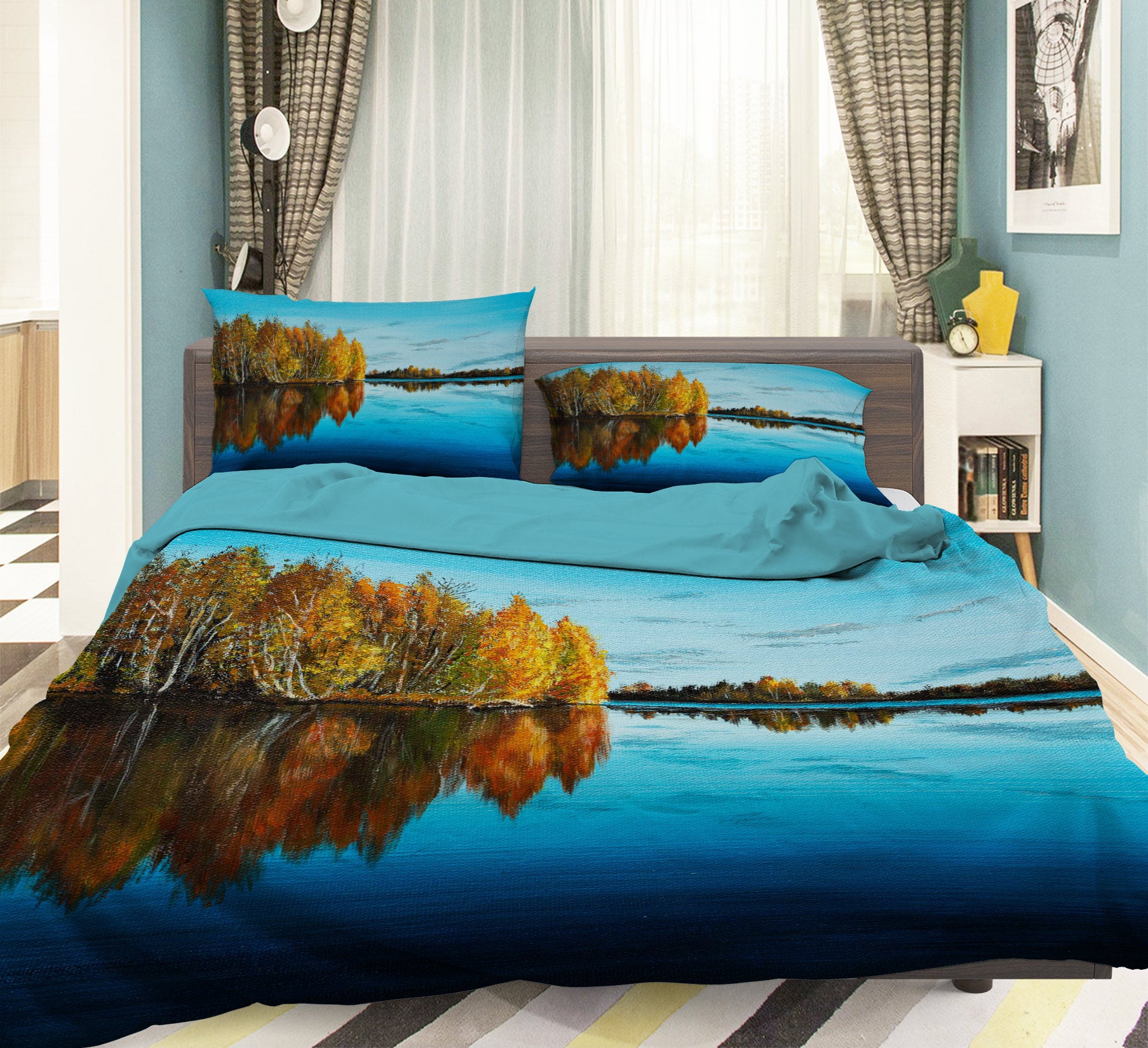 3D Forest Lake 1742 Marina Zotova Bedding Bed Pillowcases Quilt