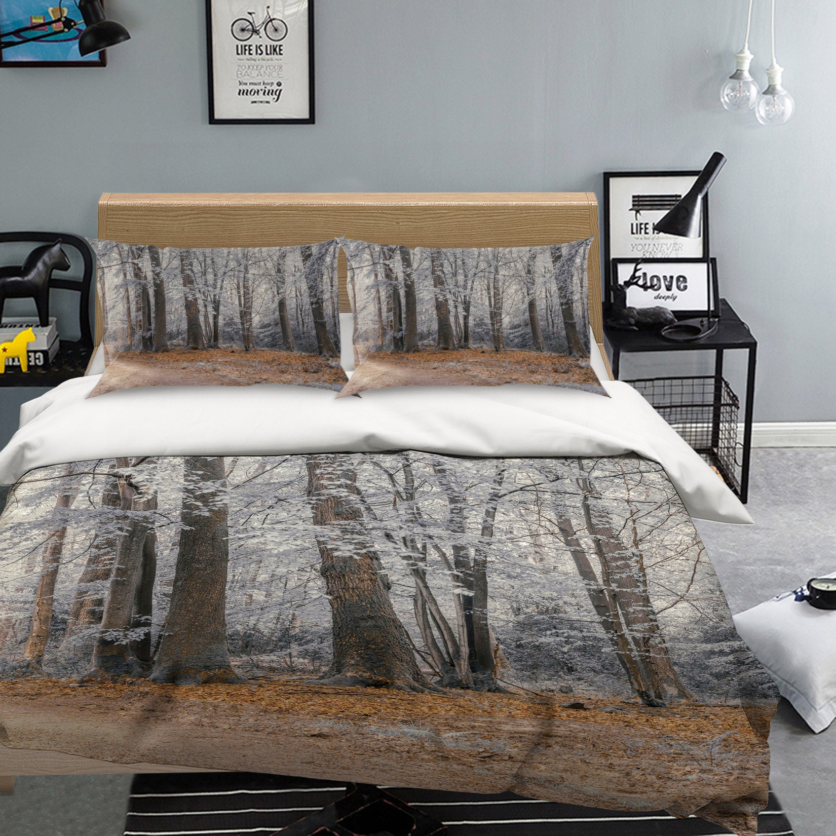 3D Grey Forest 7194 Assaf Frank Bedding Bed Pillowcases Quilt Cover Duvet Cover