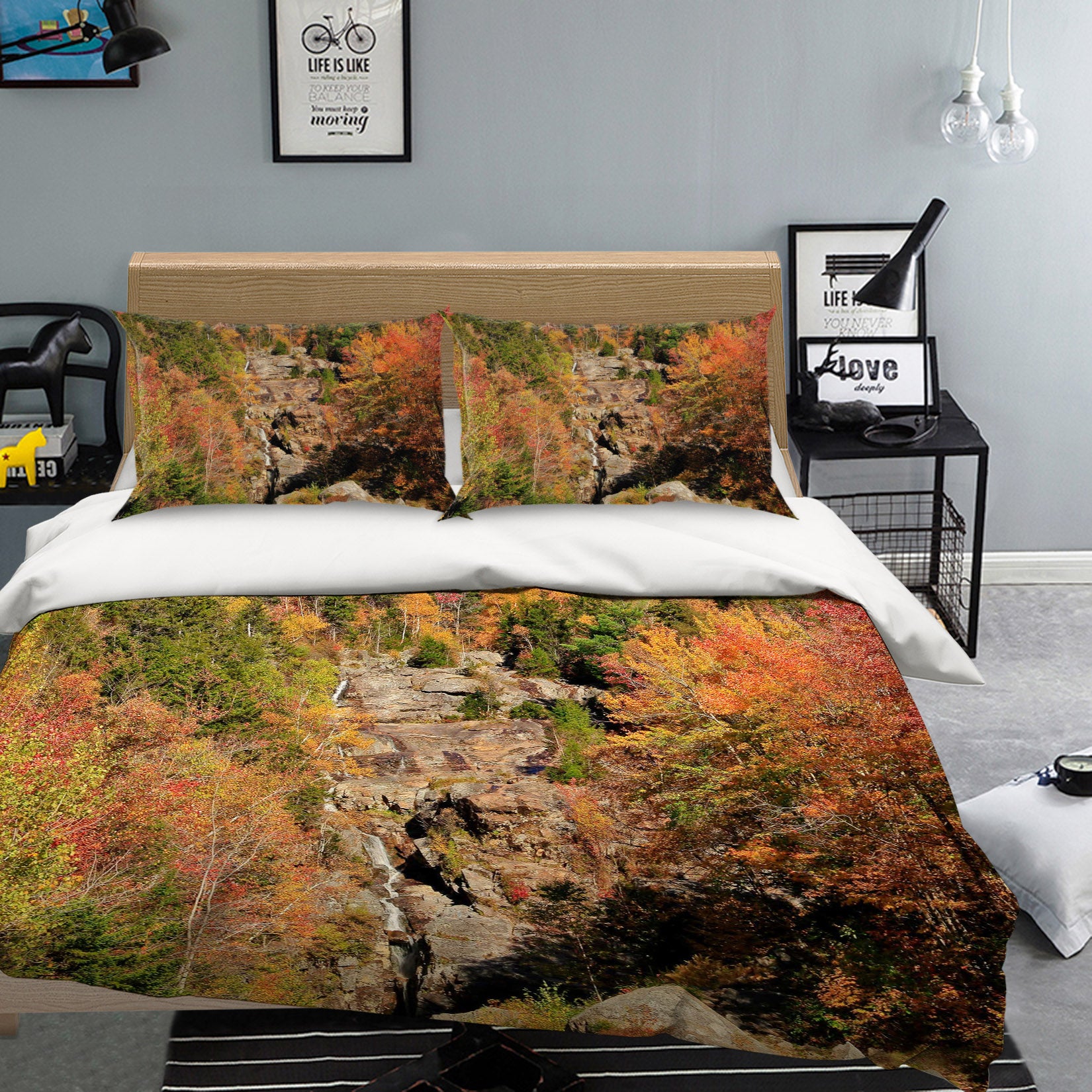 3D Trees In The Mountains 62030 Kathy Barefield Bedding Bed Pillowcases Quilt