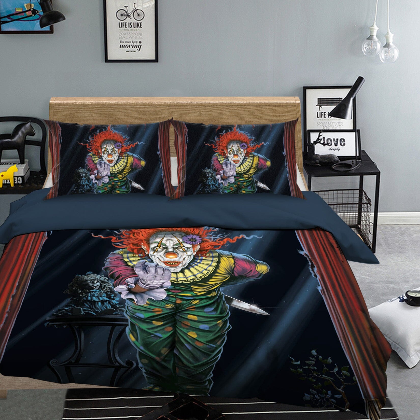 3D Surprise Clown 085 Bed Pillowcases Quilt Exclusive Designer Vincent Quiet Covers AJ Creativity Home 