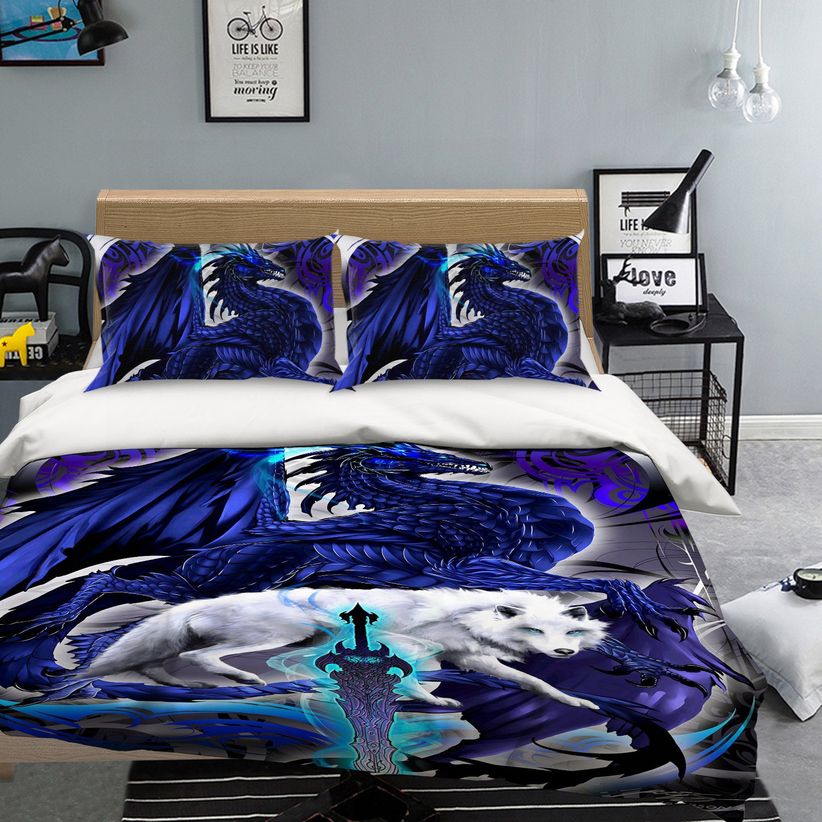 3D Dragon Wolf 8313 Ruth Thompson Bedding Bed Pillowcases Quilt Cover Duvet Cover