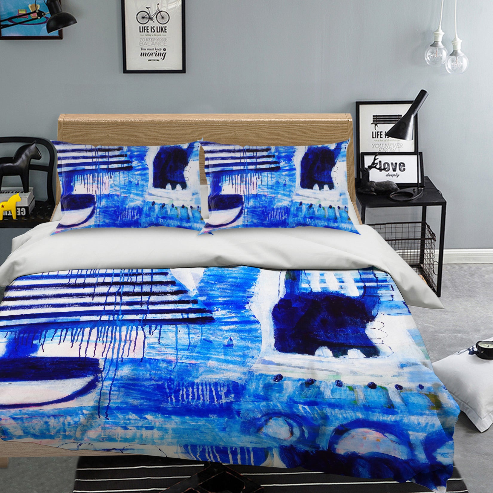 3D Blue Pigment 1179 Misako Chida Bedding Bed Pillowcases Quilt Cover Duvet Cover