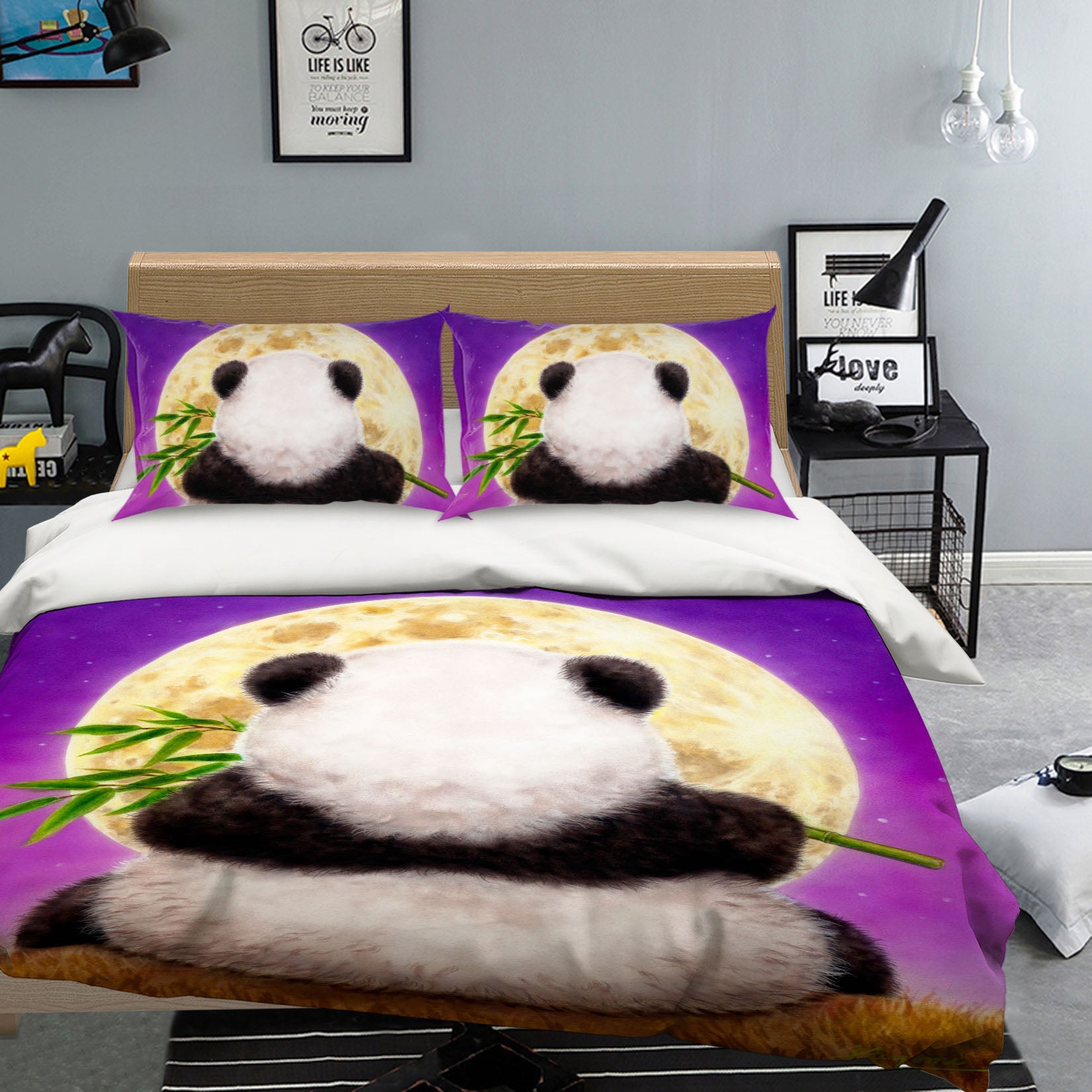 3D Panda Back View 5845 Kayomi Harai Bedding Bed Pillowcases Quilt Cover Duvet Cover