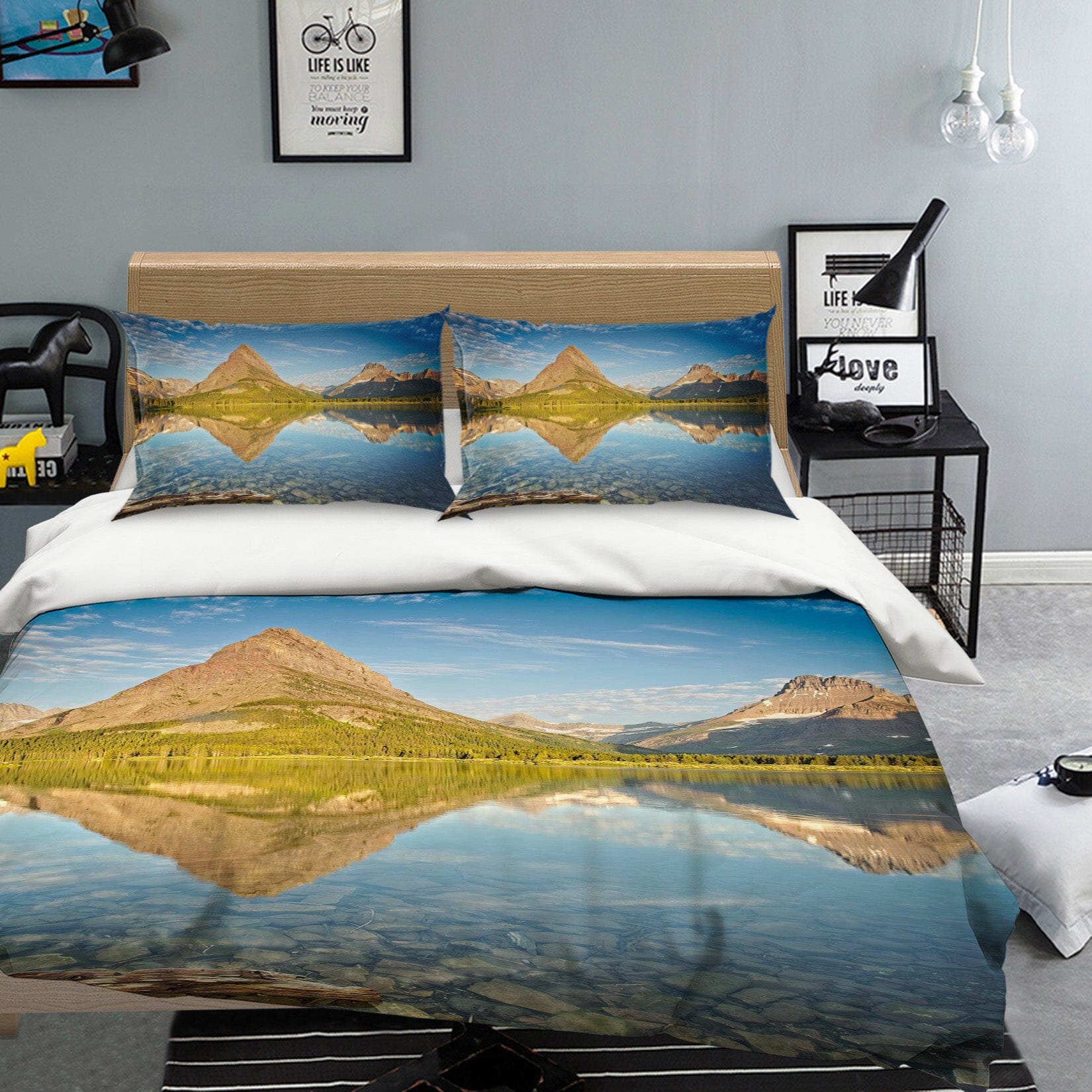 3D Distant Mountains 2134 Kathy Barefield Bedding Bed Pillowcases Quilt Quiet Covers AJ Creativity Home 