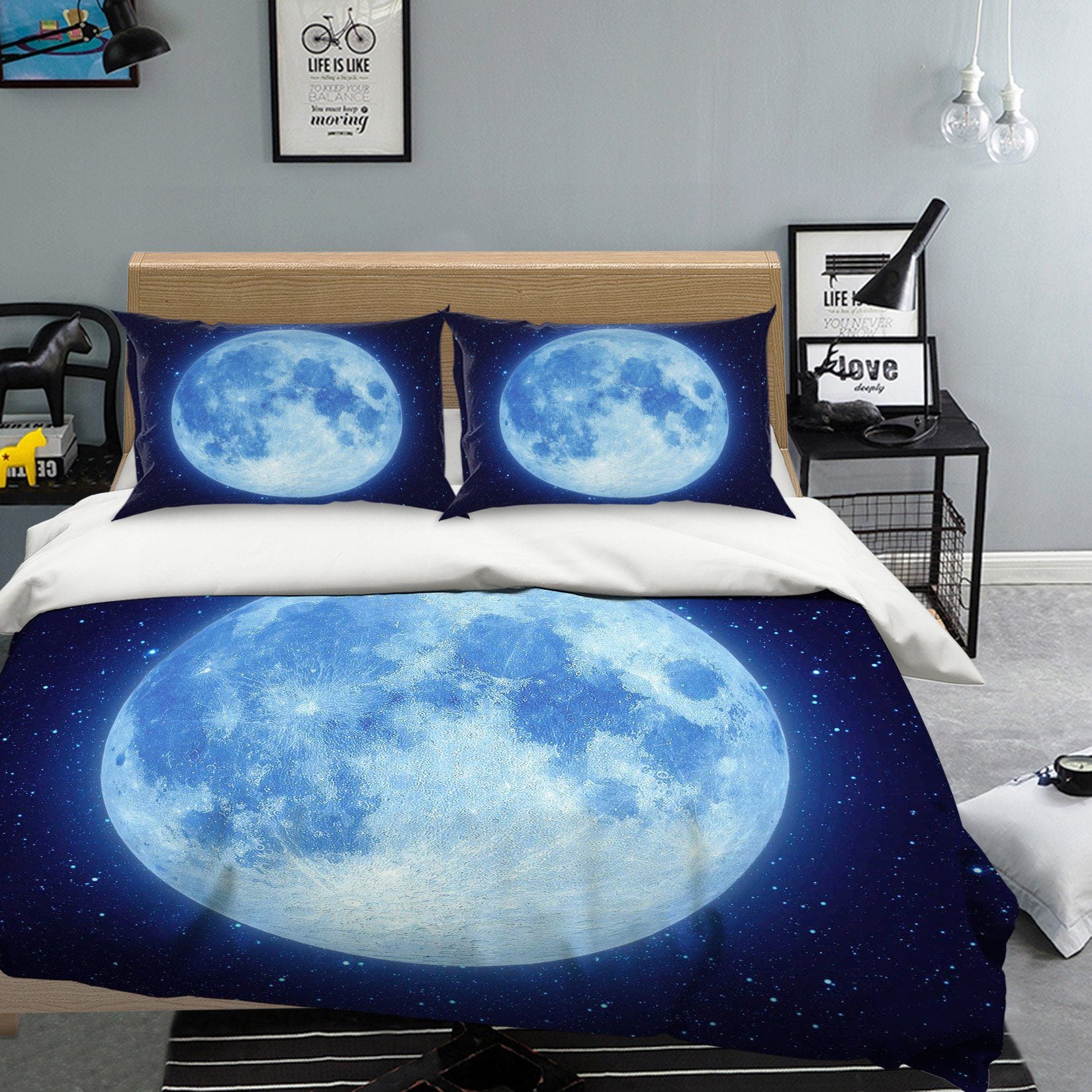 3D Round Moon 251 Bed Pillowcases Quilt Wallpaper AJ Wallpaper 