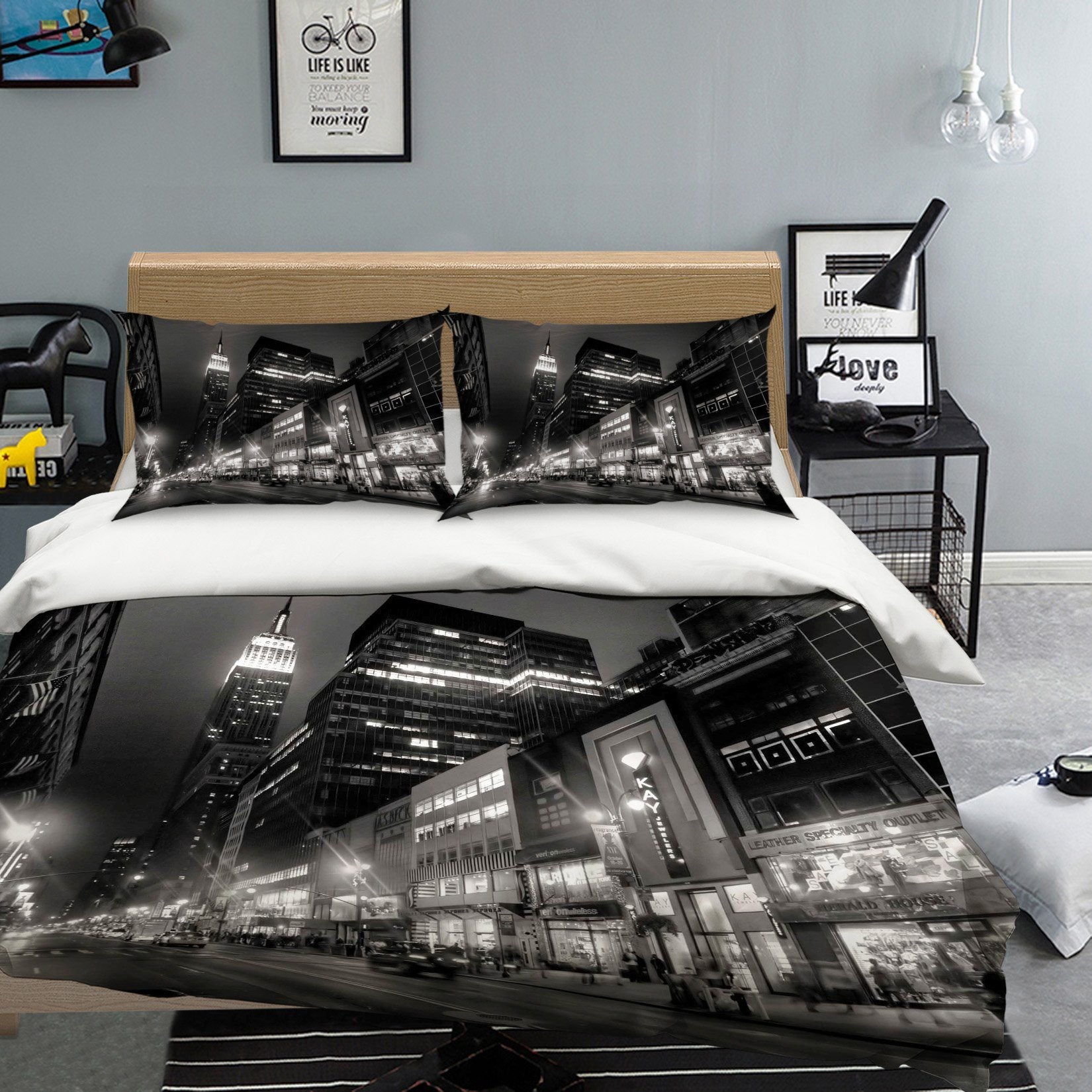 3D Night City 091 Bed Pillowcases Quilt Wallpaper AJ Wallpaper 