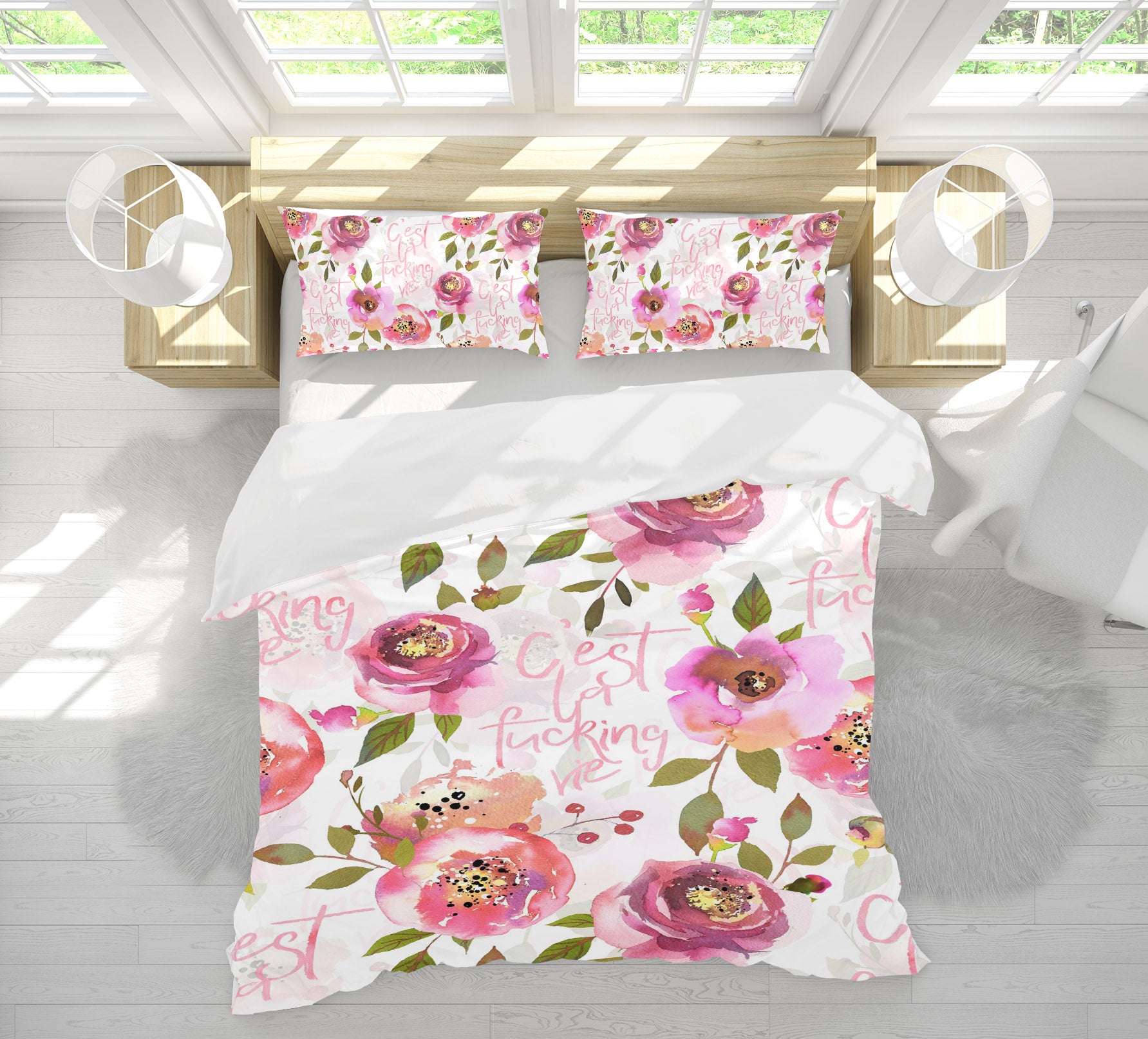 3D Graffiti Red Flower 057 Uta Naumann Bedding Bed Pillowcases Quilt