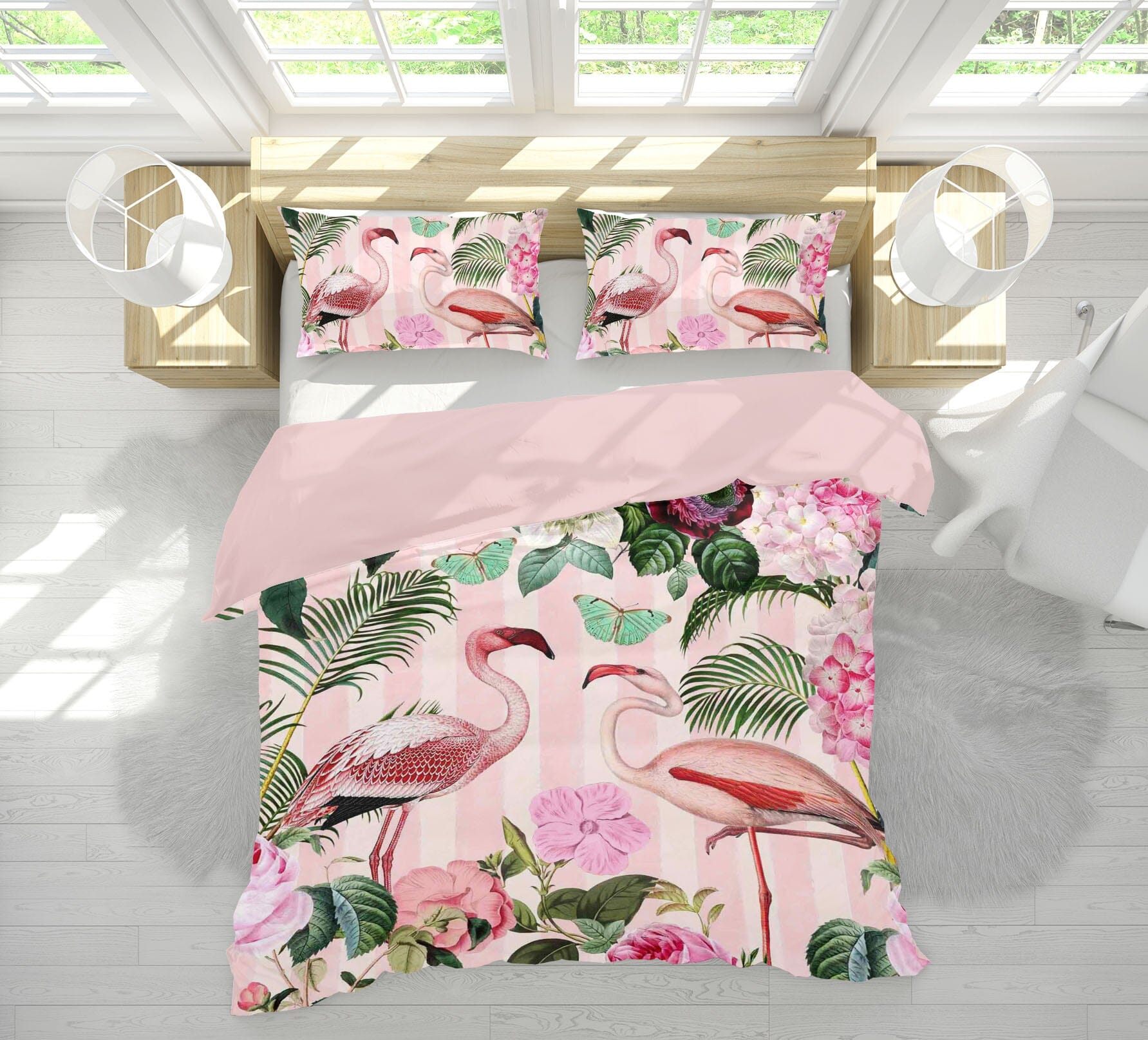 3D Pink Flamingo 2114 Andrea haase Bedding Bed Pillowcases Quilt Quiet Covers AJ Creativity Home 