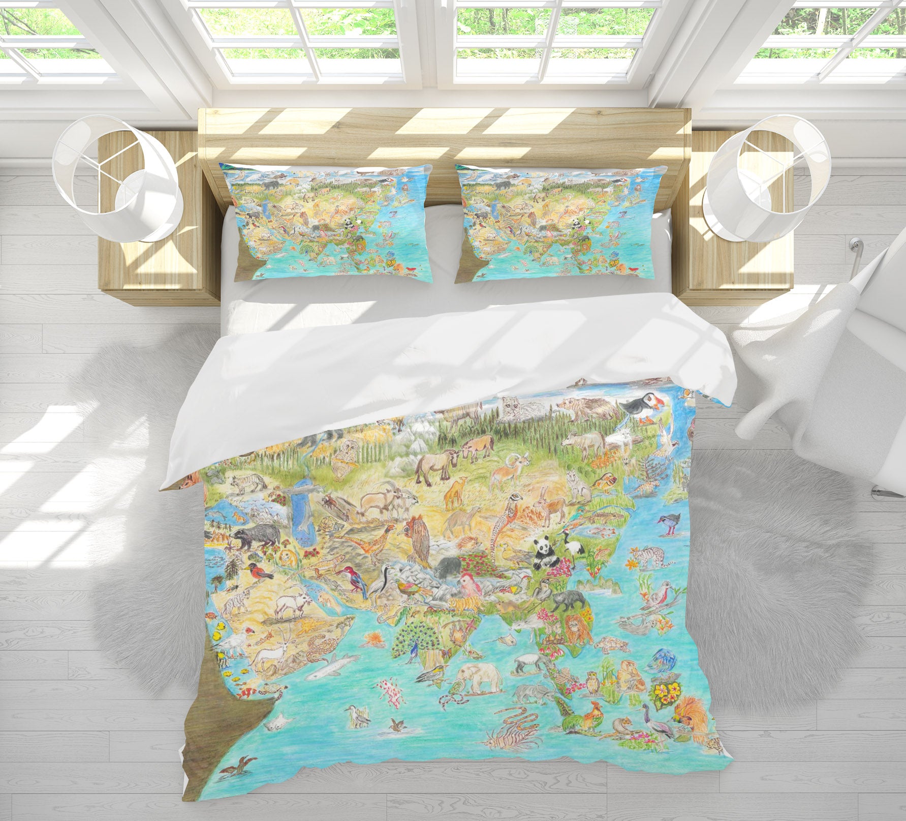 3D Animal World 021 Michael Sewell Bedding Bed Pillowcases Quilt