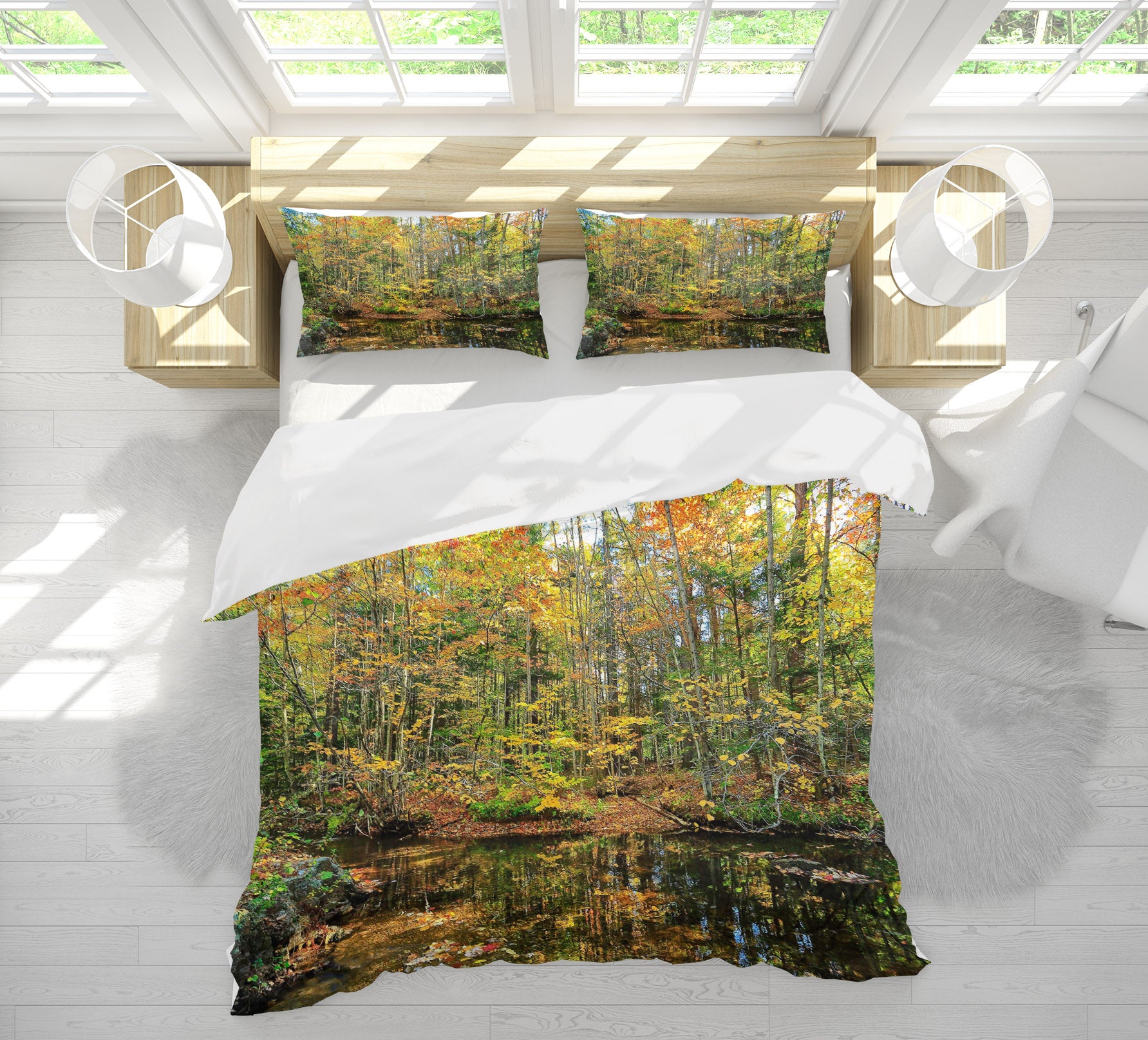 3D Pond Reflections 62027 Kathy Barefield Bedding Bed Pillowcases Quilt