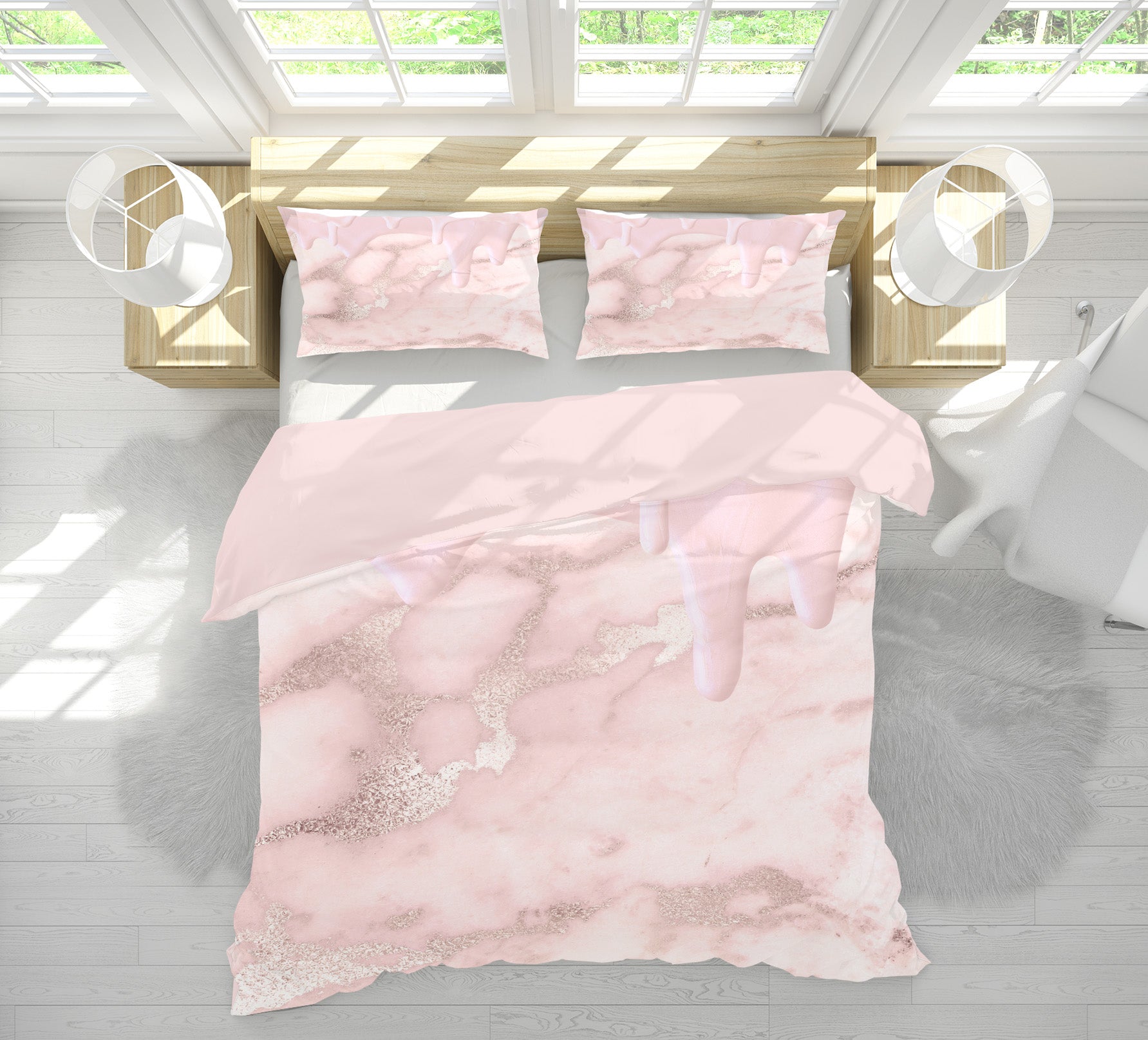 3D Light Pink Marble 18132 Uta Naumann Bedding Bed Pillowcases Quilt