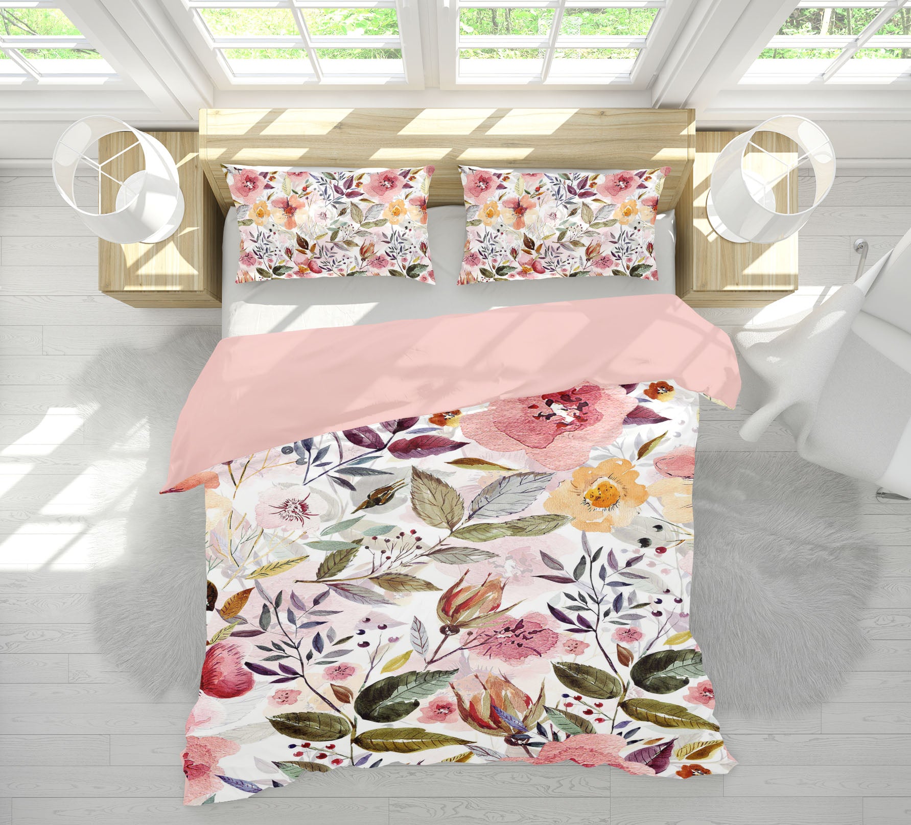 3D Pink Flower 18169 Uta Naumann Bedding Bed Pillowcases Quilt